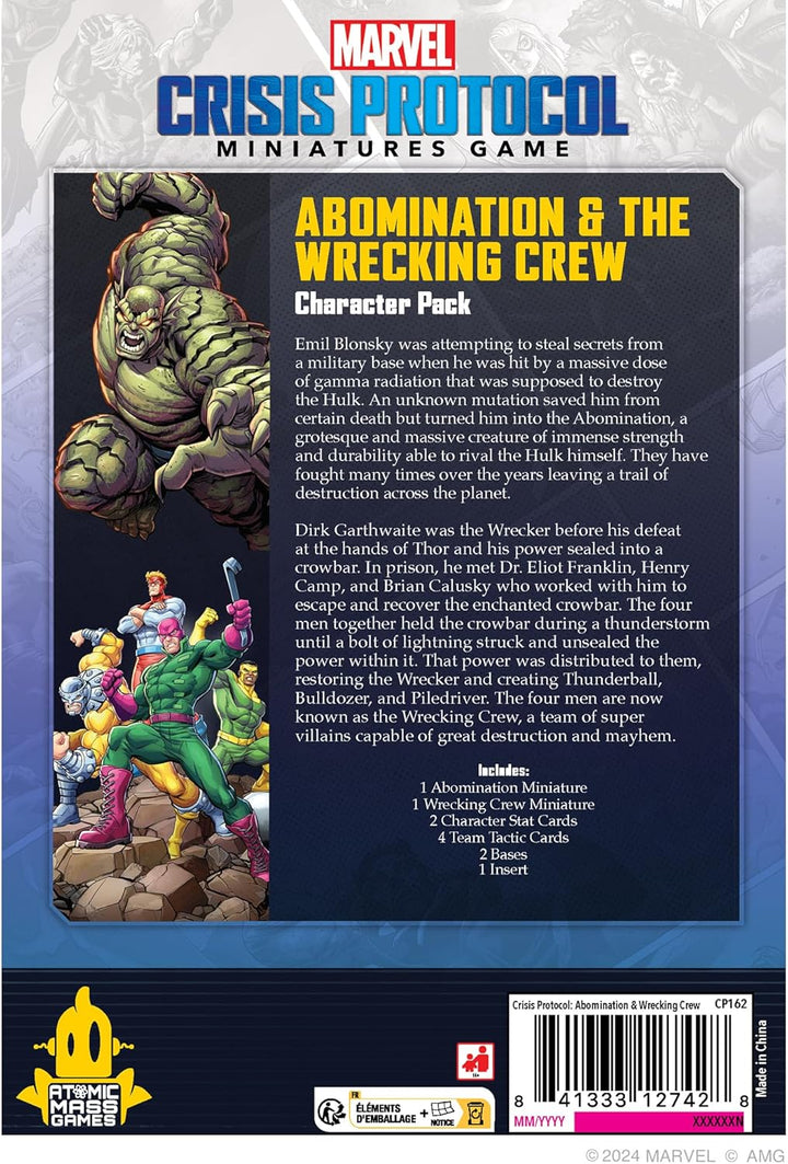 Atomic Mass Games Marvel Crisis Protocol: Abomination & Wrecking Crew Miniatures Expansion
