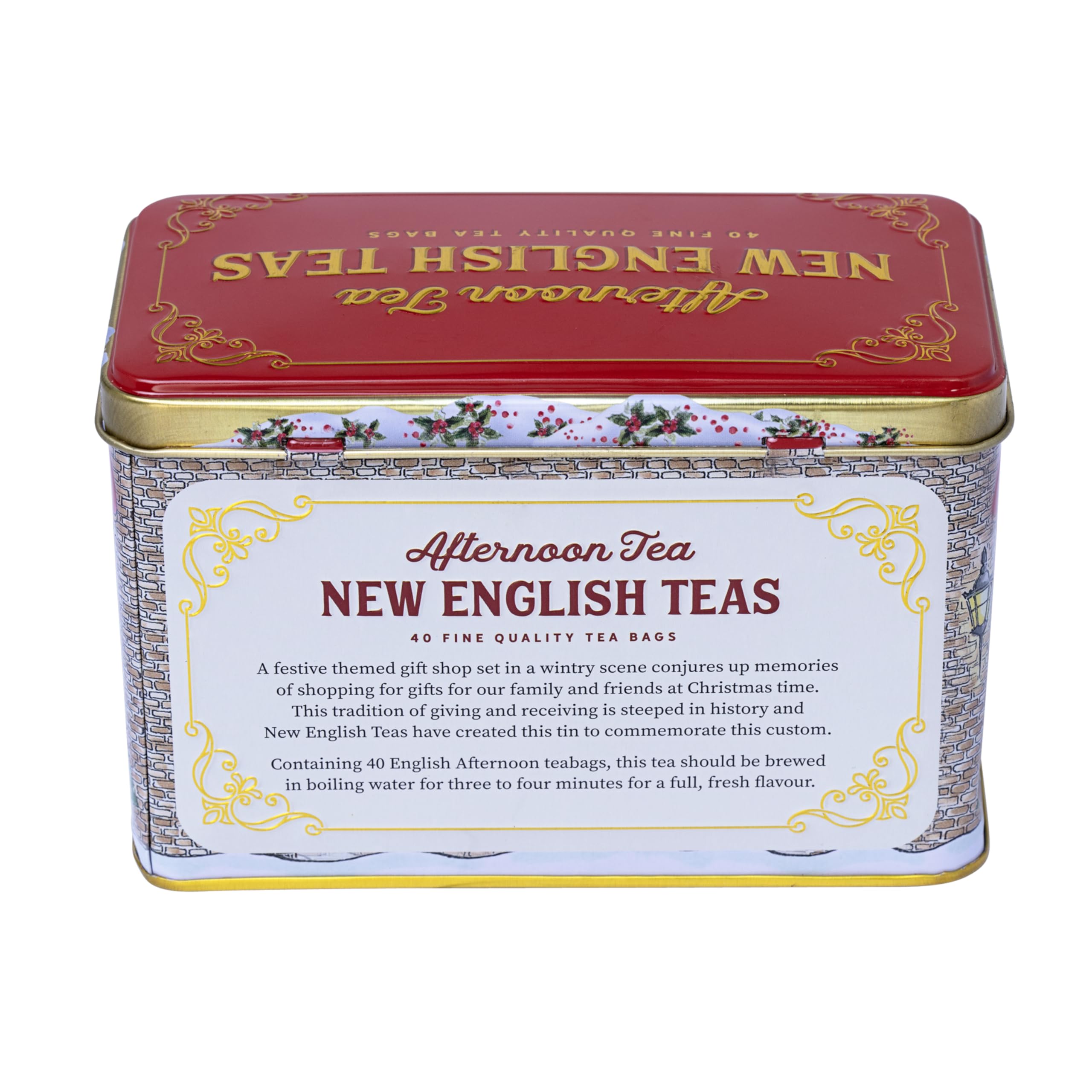 New English Teas Season's Greetings Christmas Tea Tin with 40 Afternoon Tea Bags 14