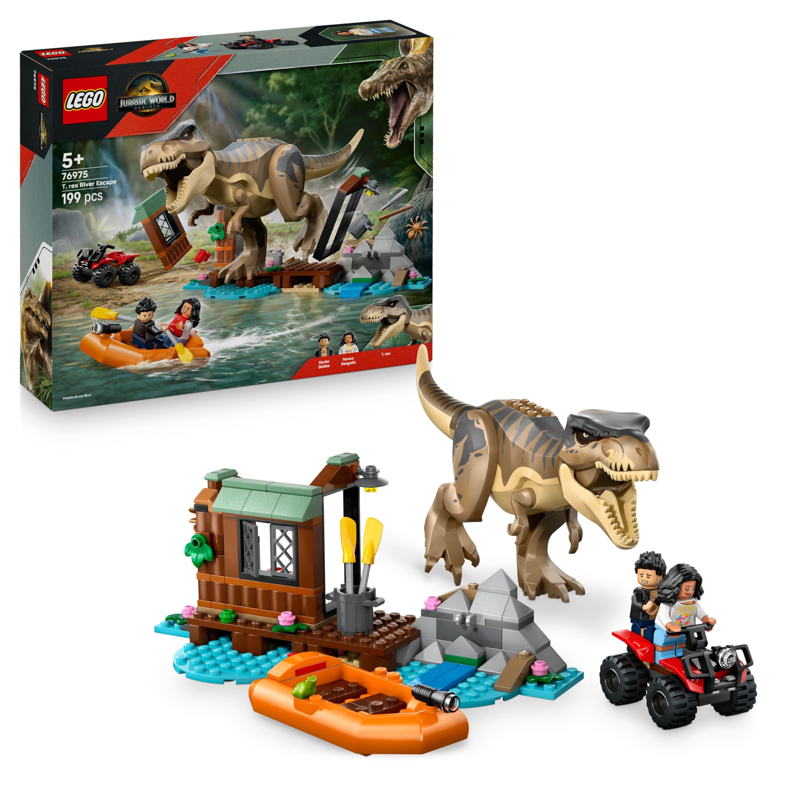 LEGO Jurassic World T. rex River Escape Building Set 76975 | Ages 5+