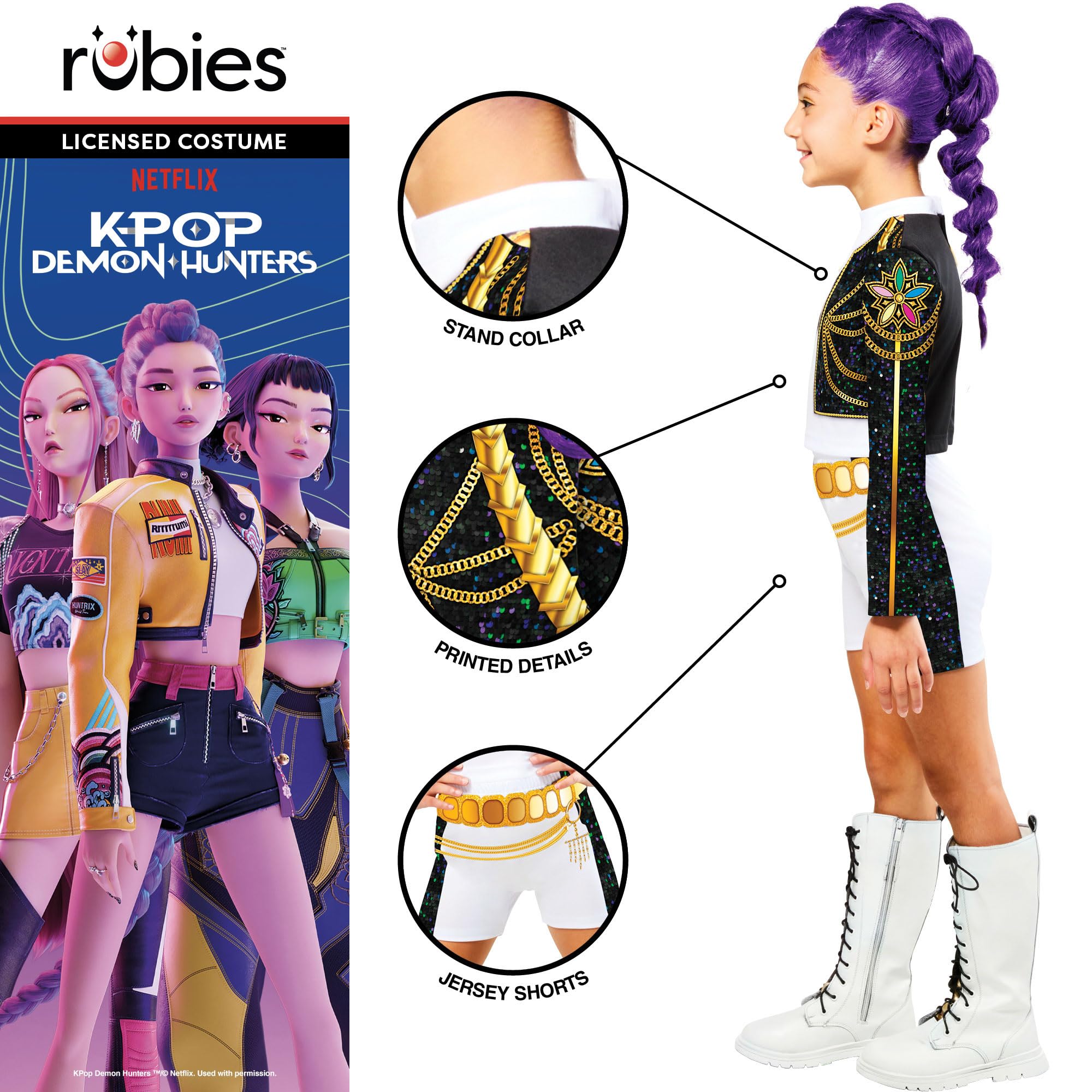 Rubies K-Pop Demon Hunters Rumi Golden Classic Child Costume - Girls, 9-10 Years 4