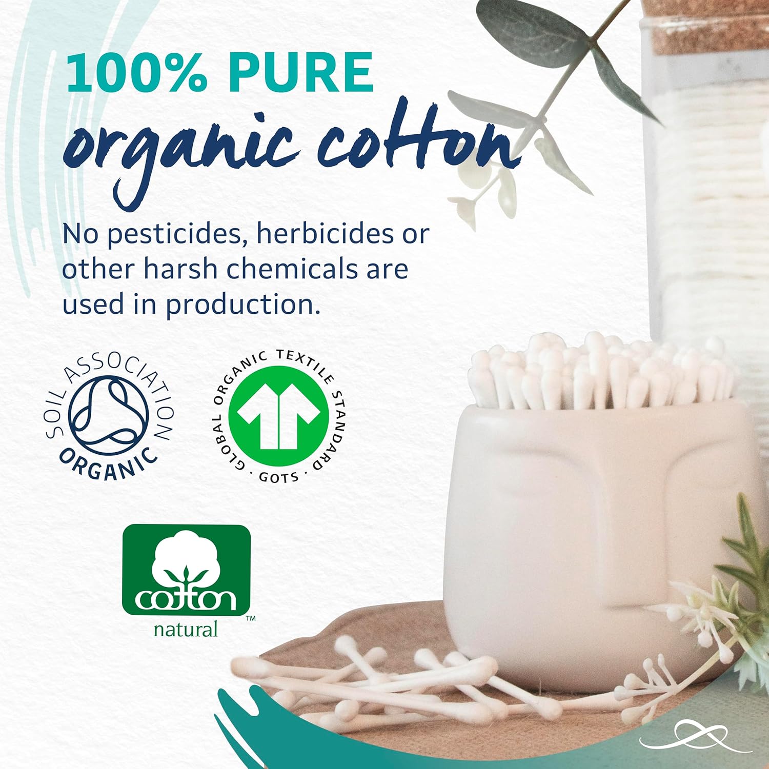 Lil-Lets Cotton Wool Buds (100% Pure Organic, Plastic-Free, FSC Certified) 3