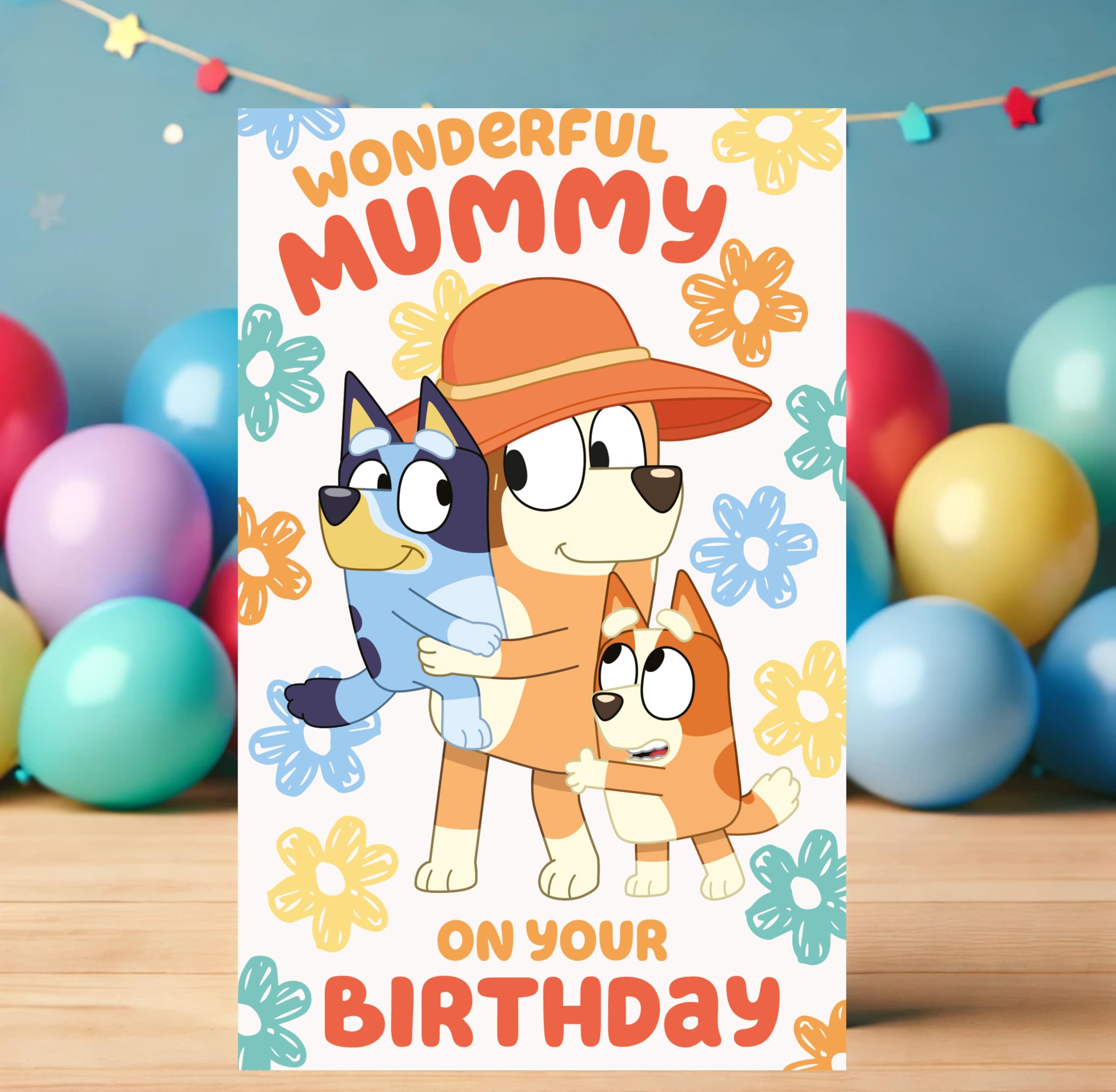 Danilo Promotions LTD Bluey Birthday Card for Mummy | Standard Size 22.86 cm x 12.7 cm | Blank Interior 2