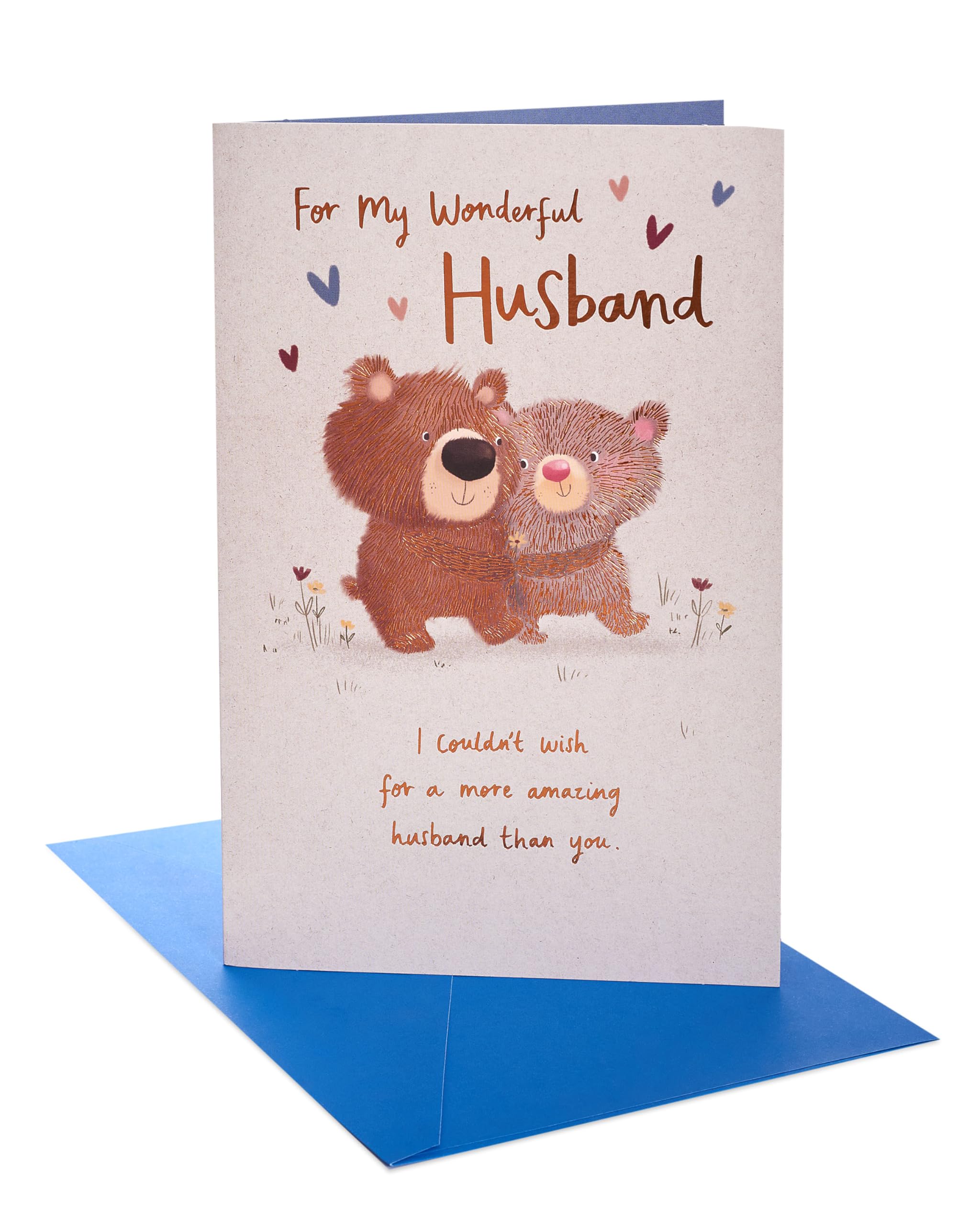 UK Greetings Birthday Card for Husband with Copper Foil Details | 155 x 235 mm