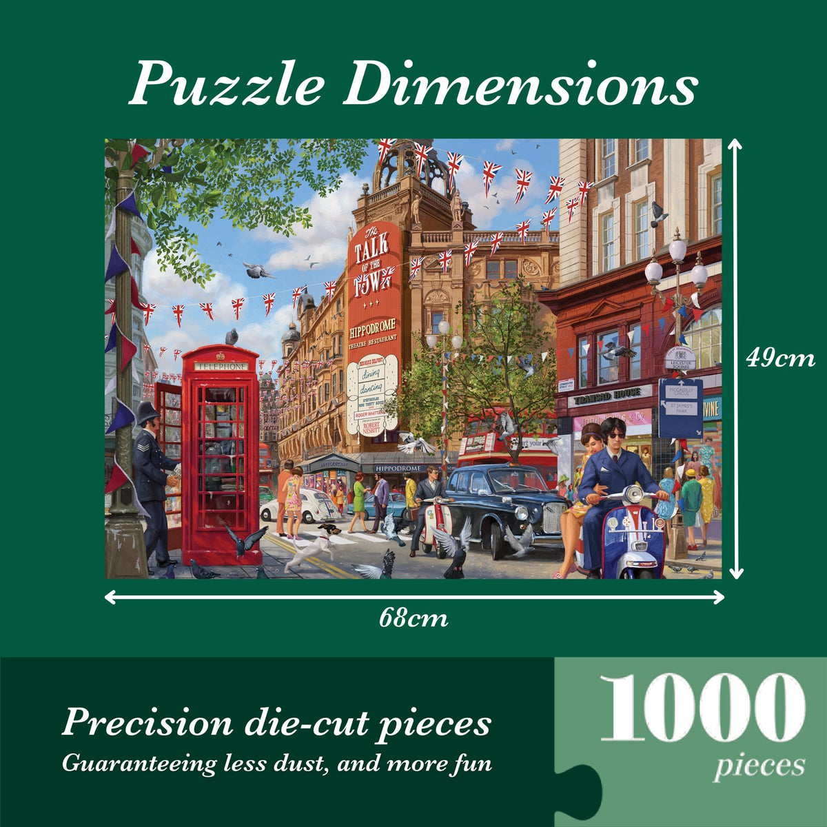Falcon The Hippodrome - 1000 Piece Jigsaw Puzzle | Classic British Illustration | Recycled Cardboard
