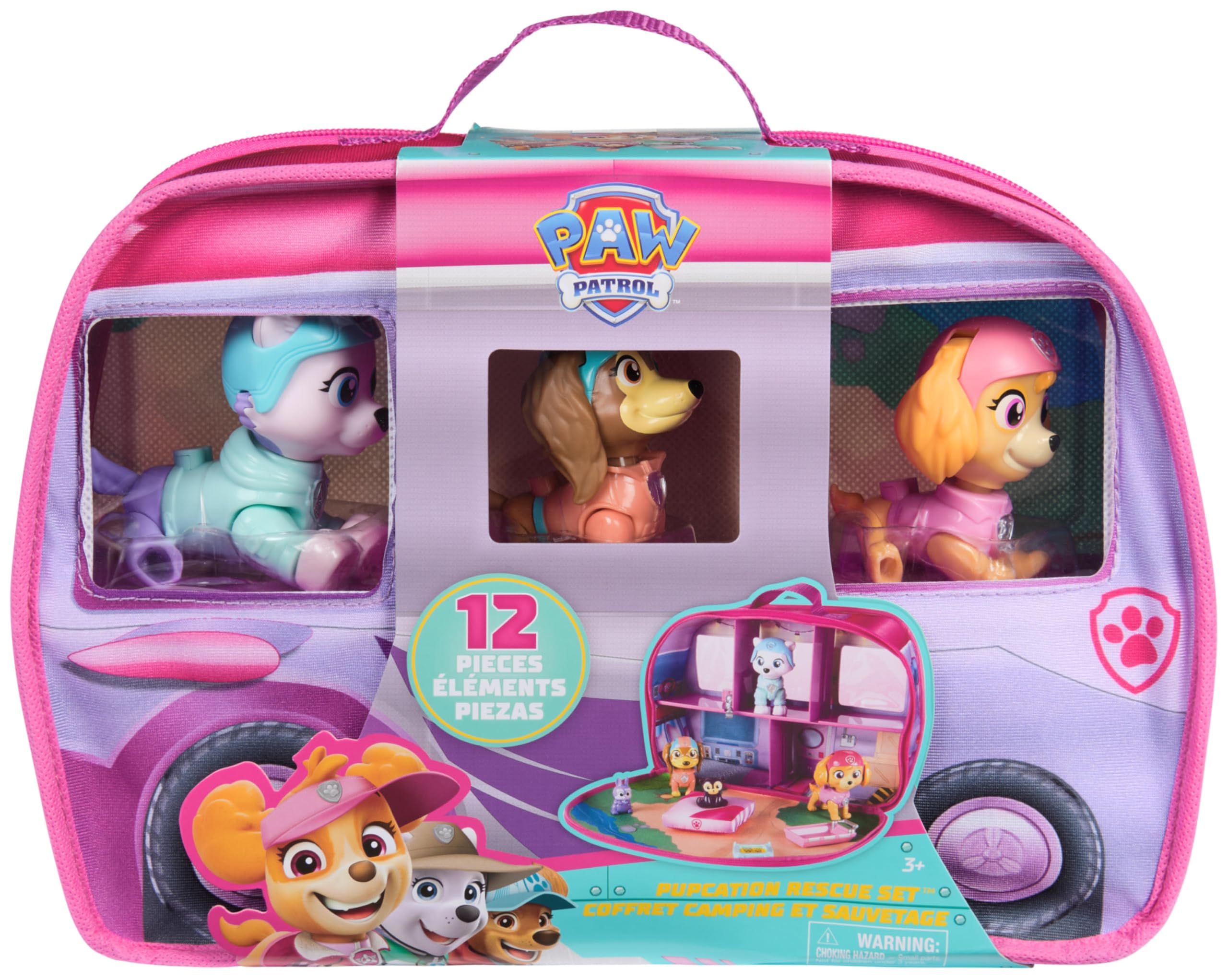 PAW Patrol Skye's World Pupcation Rescue Set - Playset with Skye, Everest, Liberty & Animal Figures 4