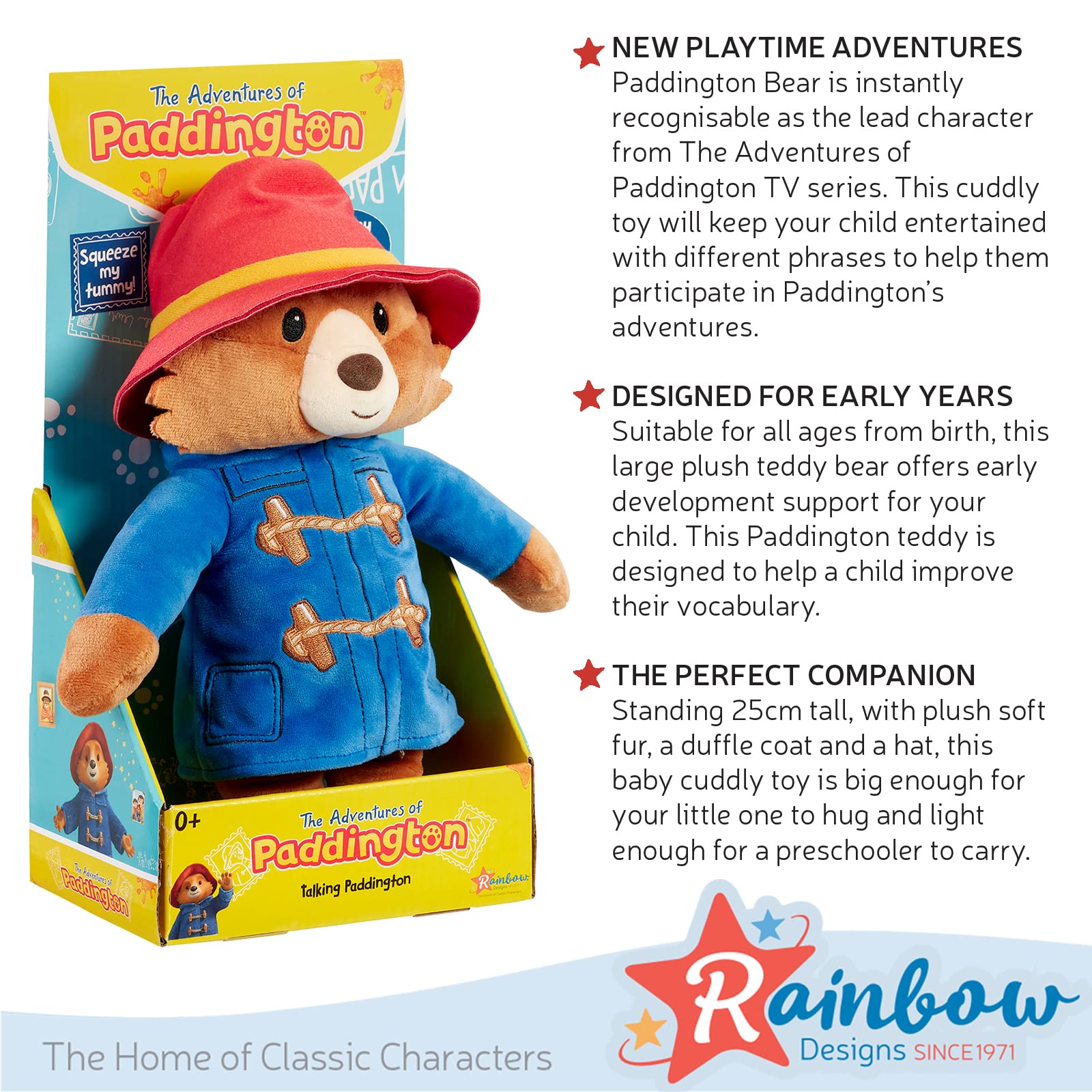 Paddington Bear Talking Soft Toy - 25cm Plush with Sound Features 11