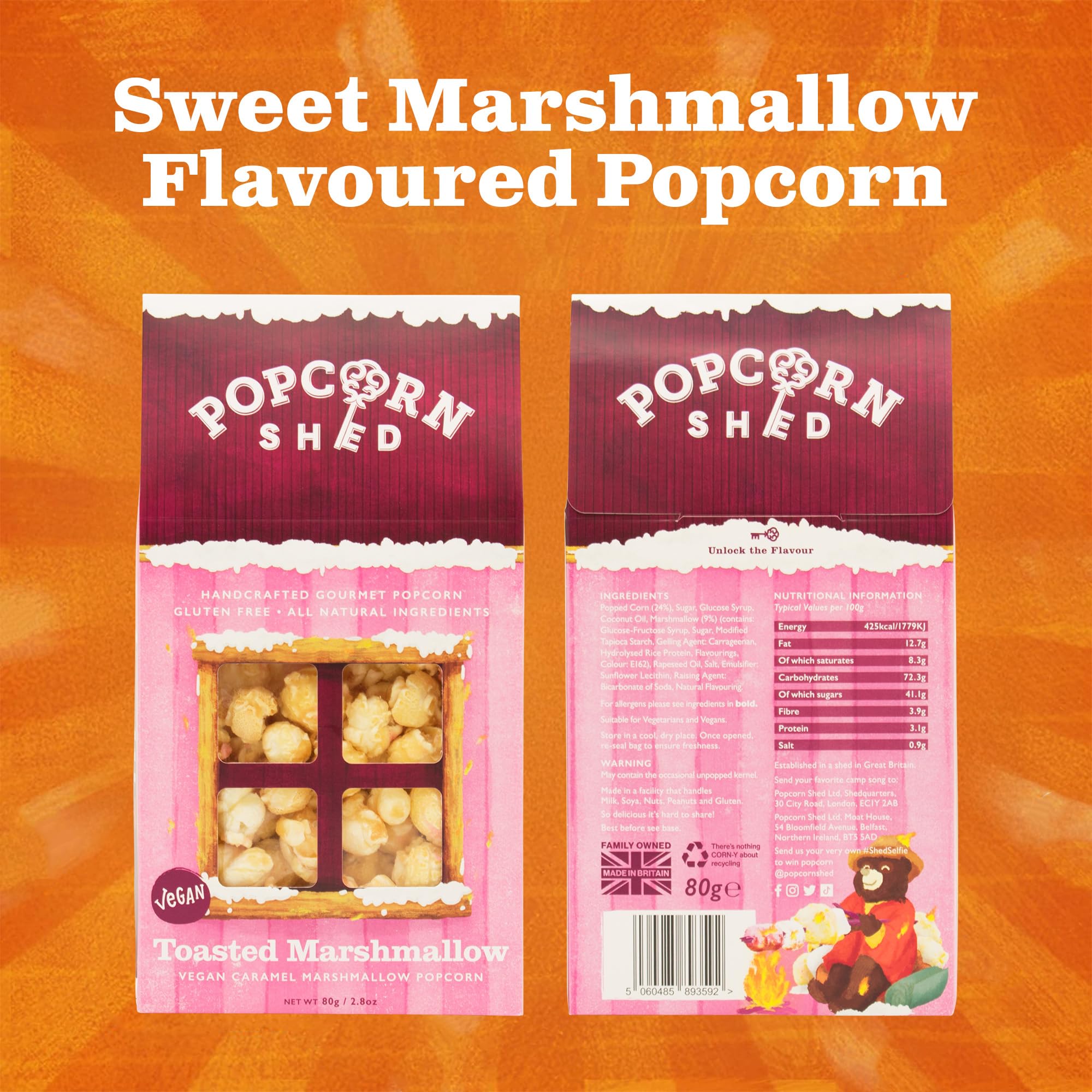 Popcorn Shed Toasted Marshmallow Gourmet Popcorn (1 x80g) - Vegan, Low Calorie, Perfect for Movie Nights & Gifting 5
