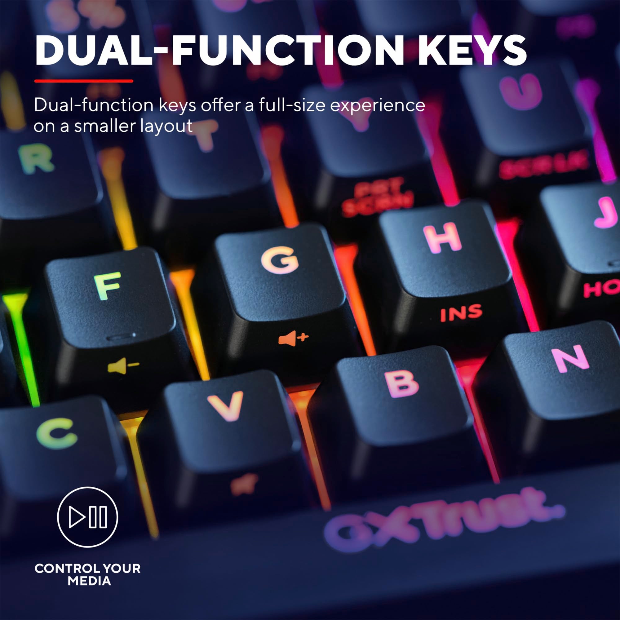 Trust Gaming GXT 867 Acira 60% Mechanical Keyboard UK Layout - RGB Backlit, Outemu Red Switches 6