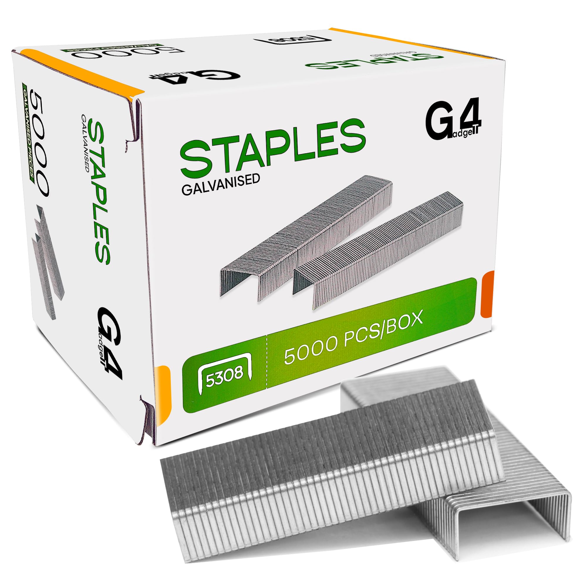 G4GADGET Heavy Duty Staples - 5000 Pack, 53/8mm Size, Stainless Steel | Upholstery & Carpentry 1
