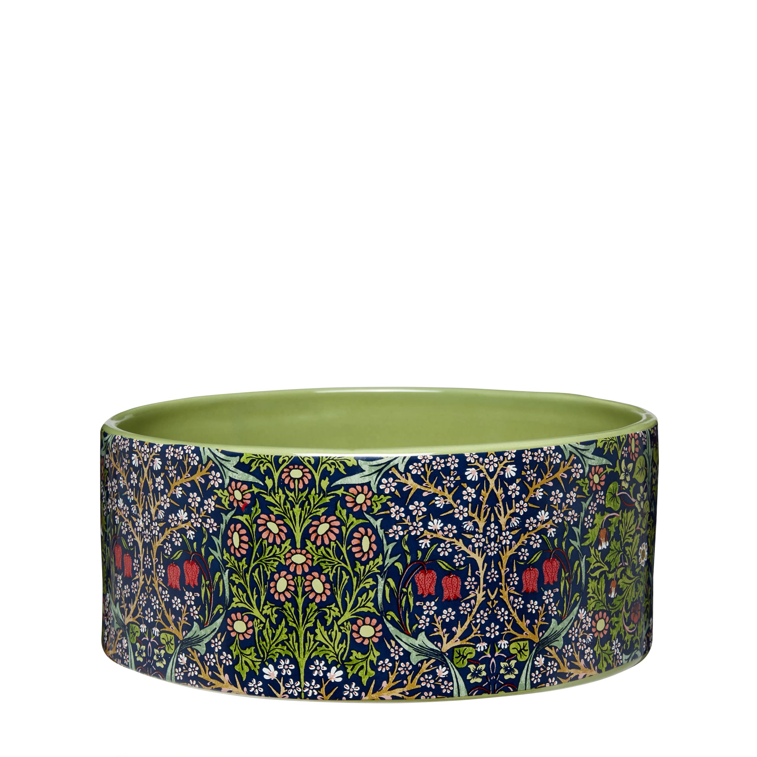 William Morris at Home Ceramic Slow Feeder Dog Bowl - Blue | Dishwasher Safe | 18.5 x 7.7 cm