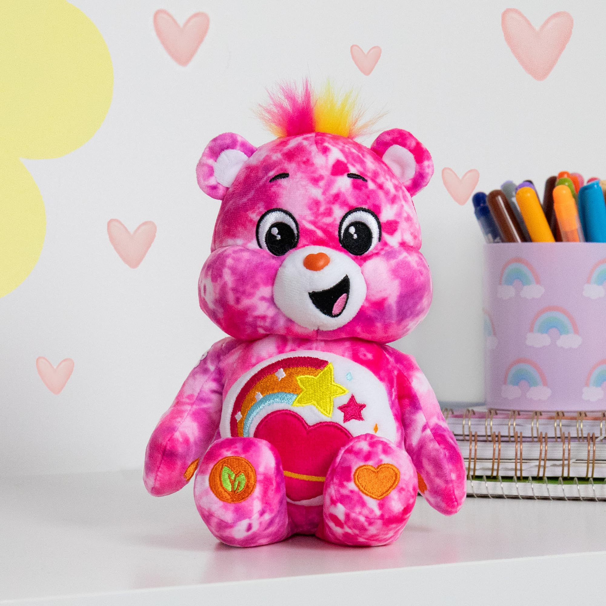 Care Bears Blissful Heart Bear 22cm Bean Plush - Soft Cuddly Toy for Kids 9