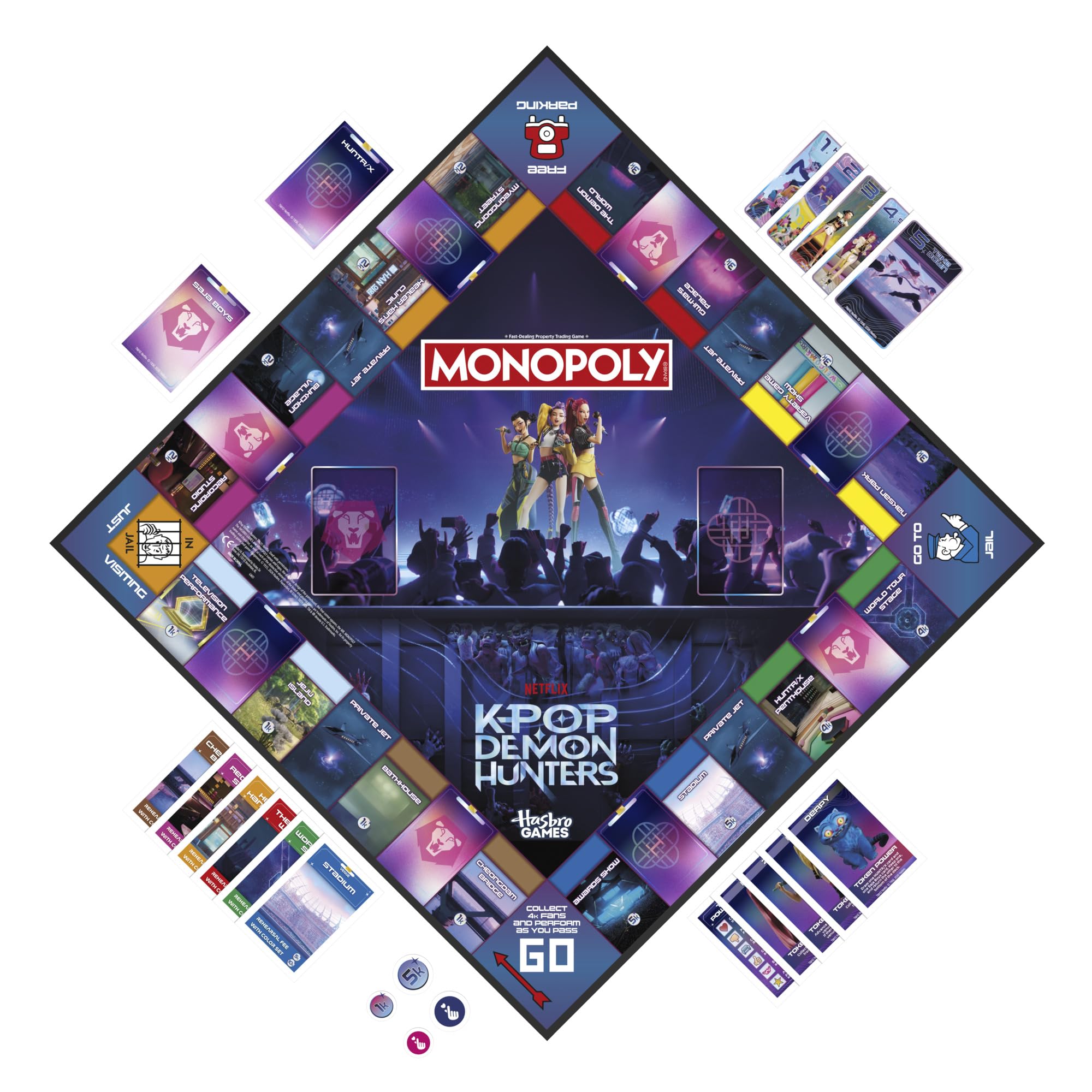 Monopoly KPop Demon Hunters Edition Board Game - Family Party Game for 2-6 Players, Ages 8+ 2