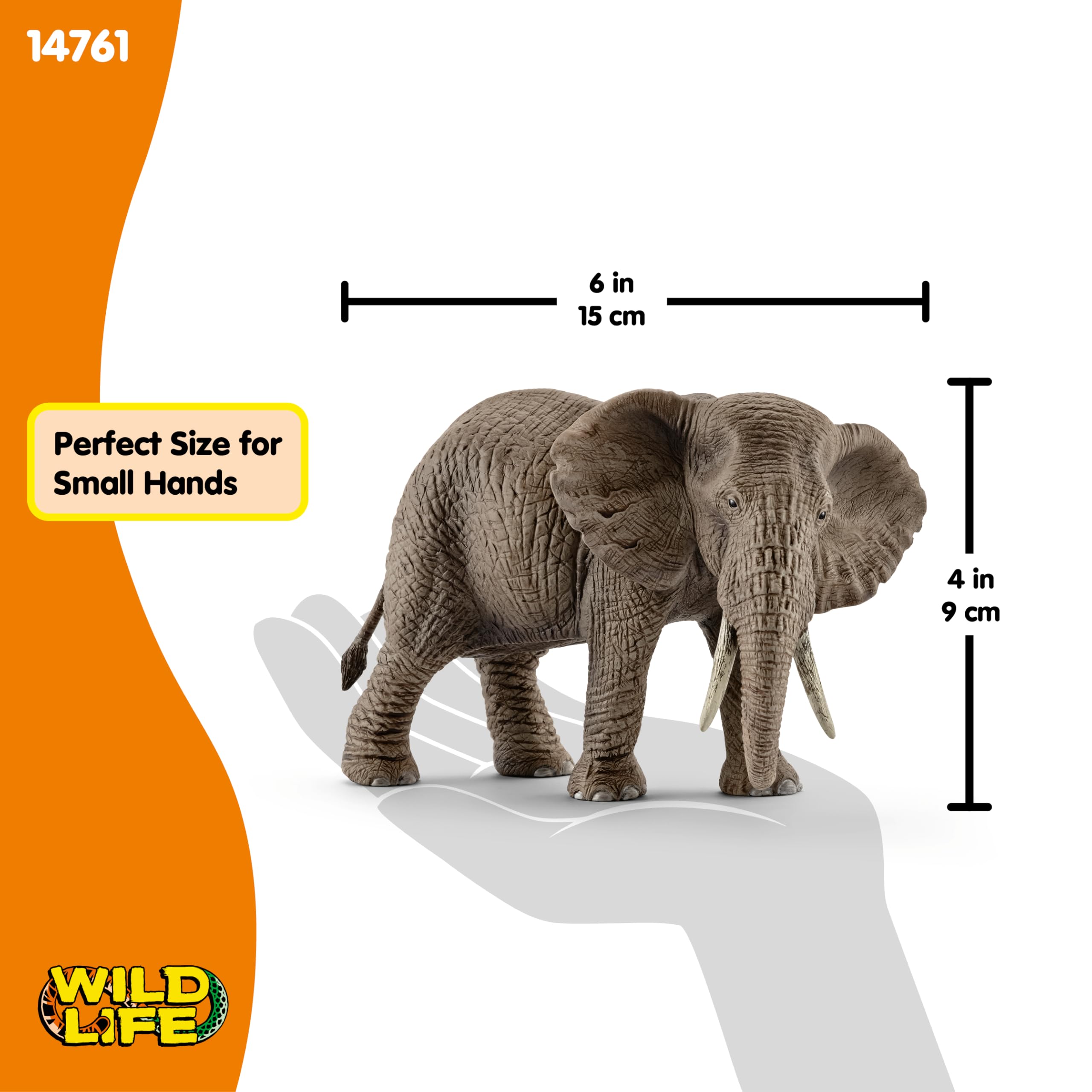 Schleich Wild Life African Elephant Female Figurine | Ages 3+ | Gray Plastic 6