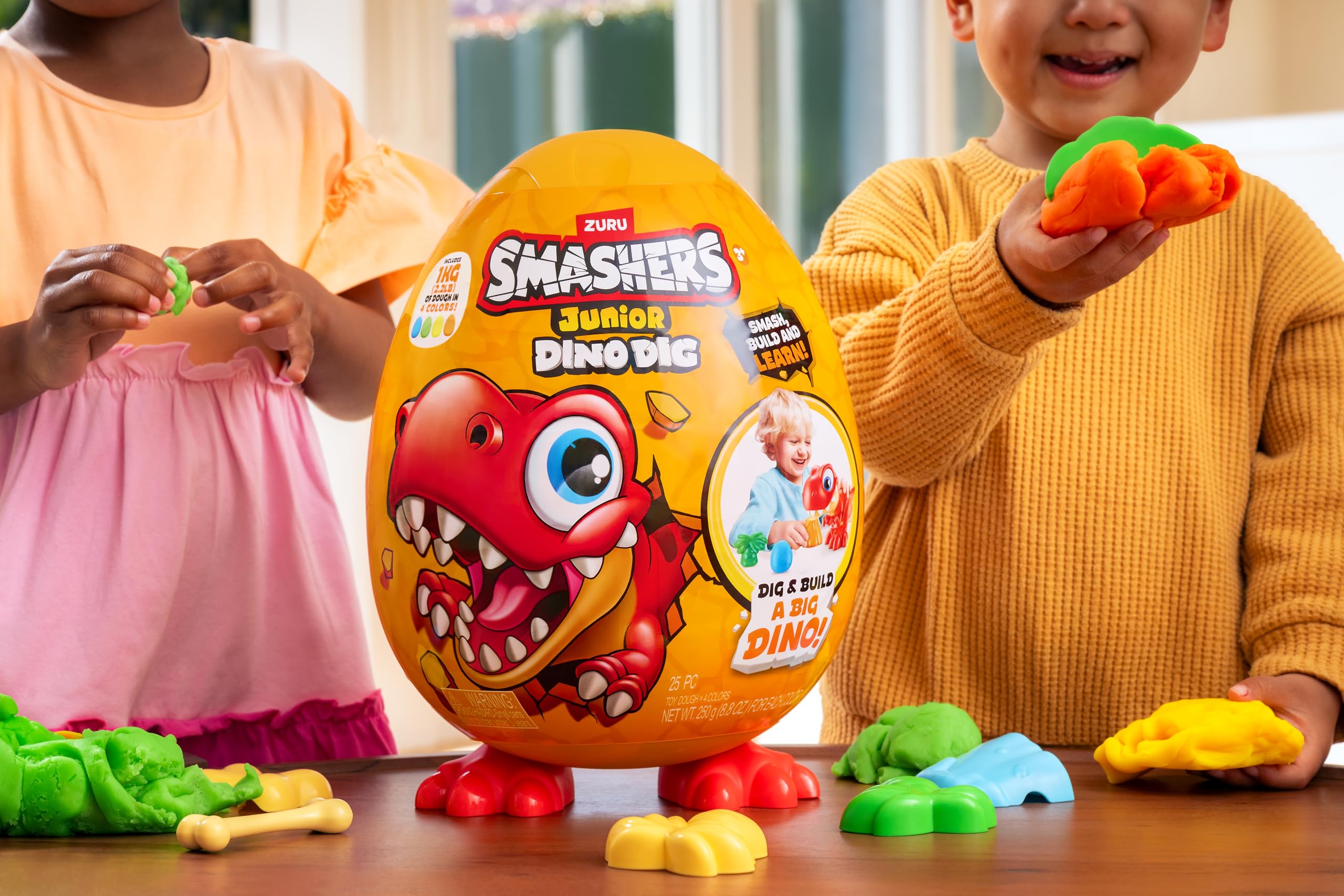 Smashers Junior Dino Dig Large Egg - T-Rex Buildable Dino Playset for Toddlers 18m+ 7