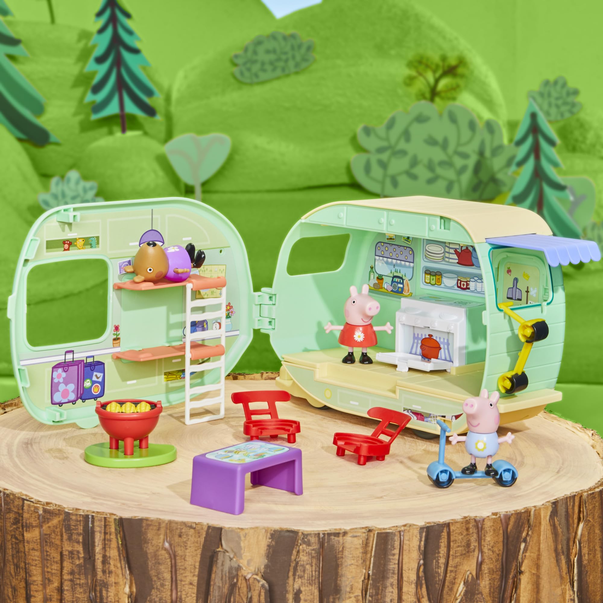 Peppa Pig Peppa's Caravan Playset - 2-in-1 Camping Adventure with Figures & Accessories 13