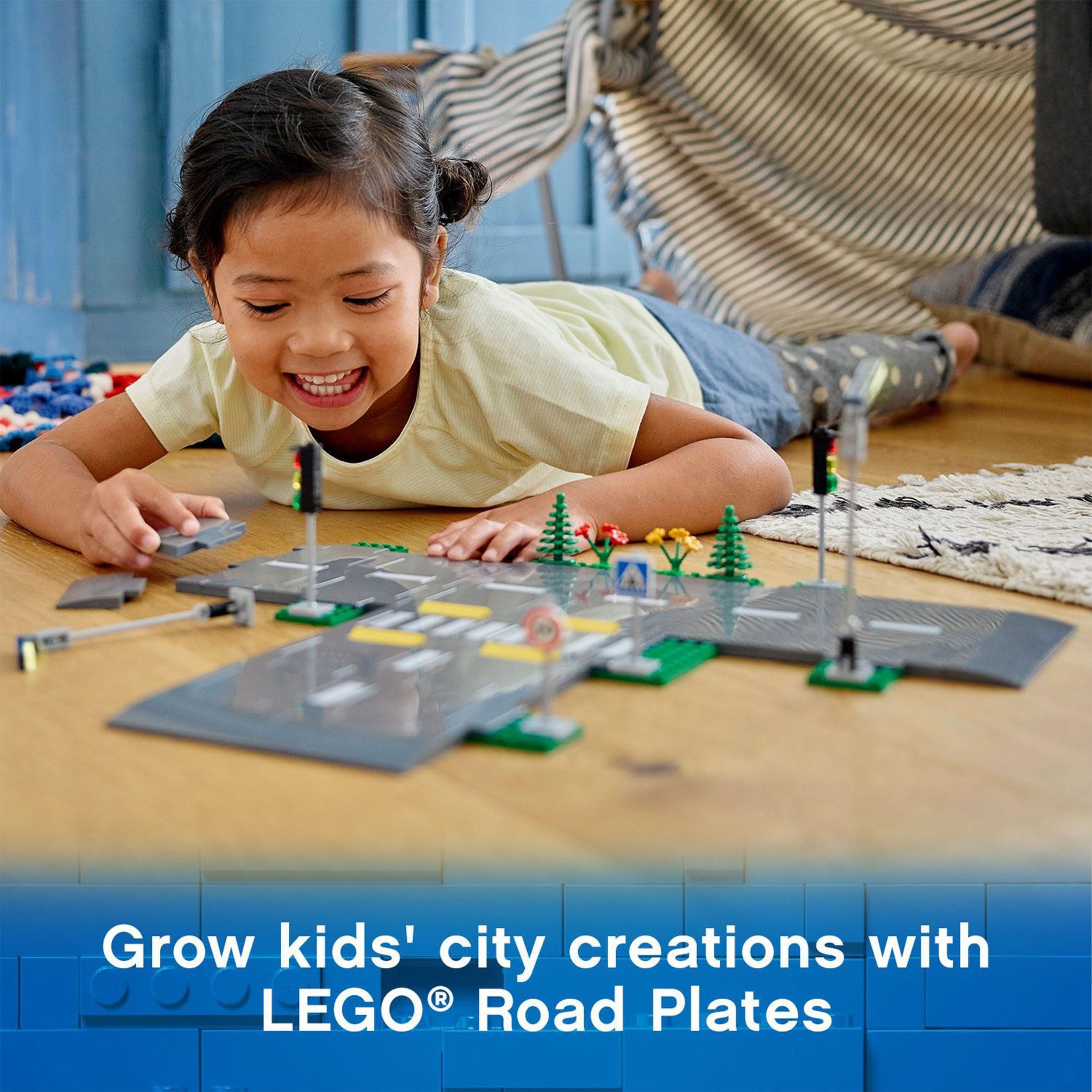 LEGO City Road Plates Building Set 60304 with Traffic Lights and Glow in the Dark Bricks | Ages 5+