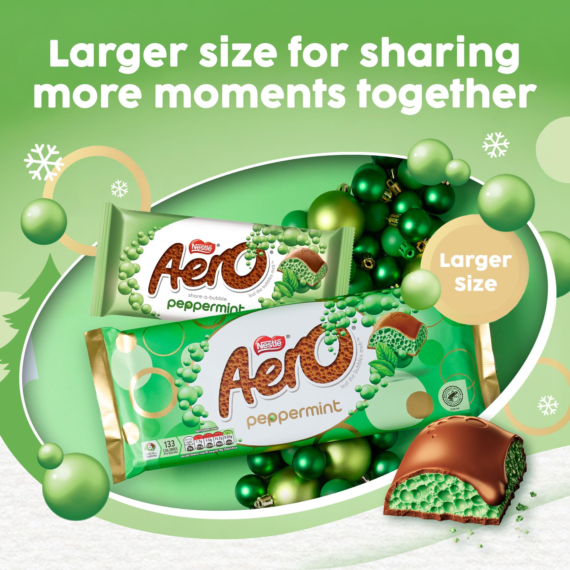 Aero Peppermint Gifting Block – 295g Bubbly Milk Chocolate with Refreshing Peppermint 5