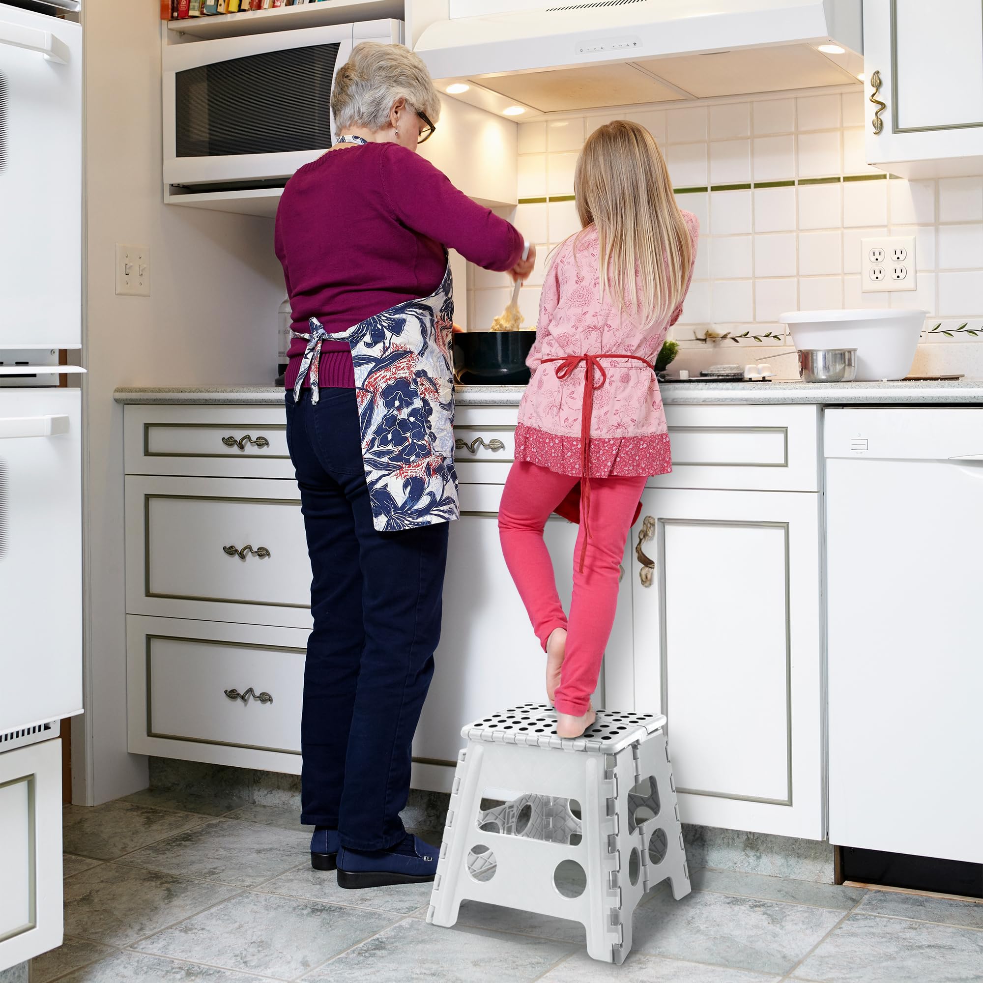 KEPLIN 13 Inch Heavy Duty Folding Step Stool | Non-Slip Foldable Footstool 6