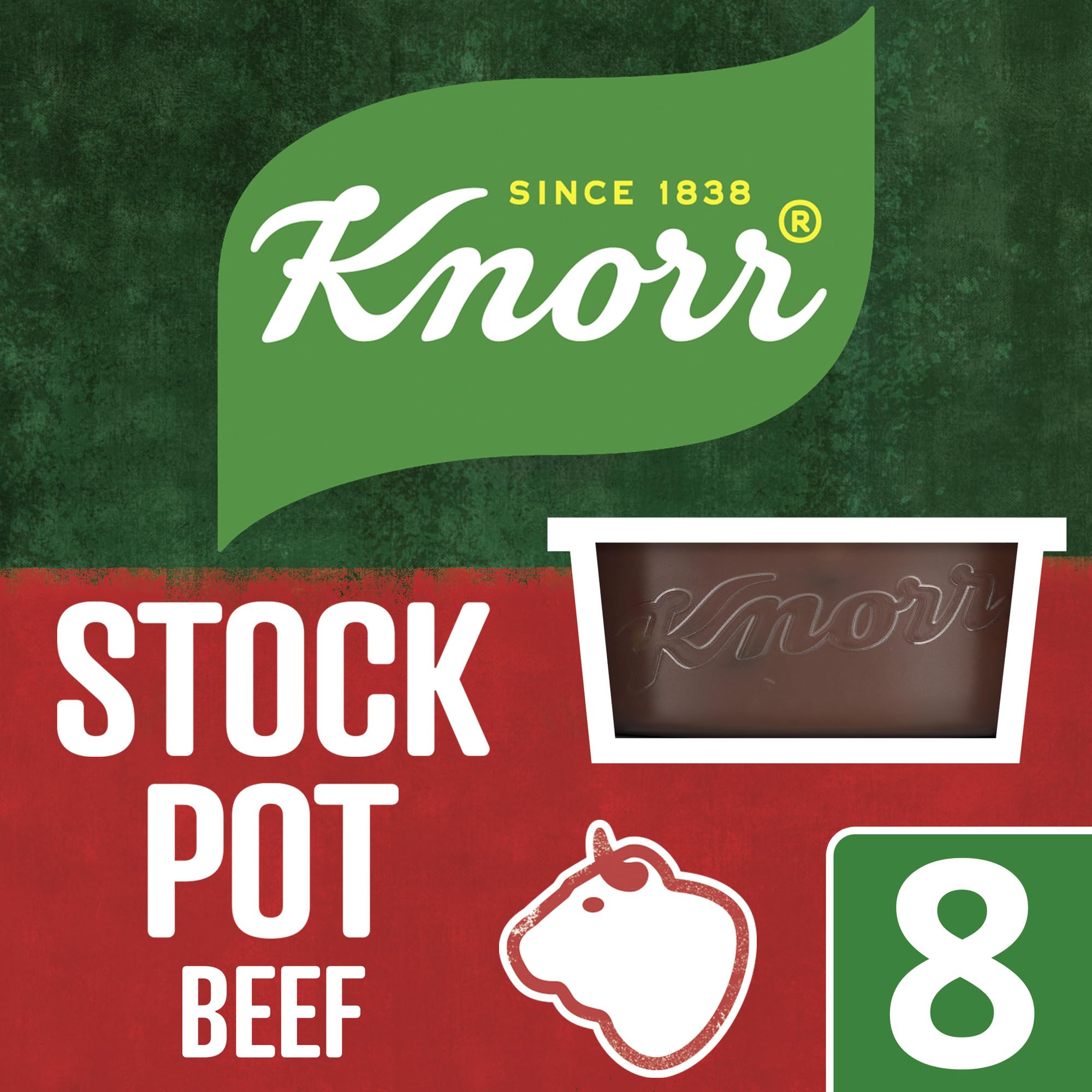 Knorr Beef Stock Pots - Rich Beef Flavour, Gluten-Free | 4 x 28g Pots (224g Total)