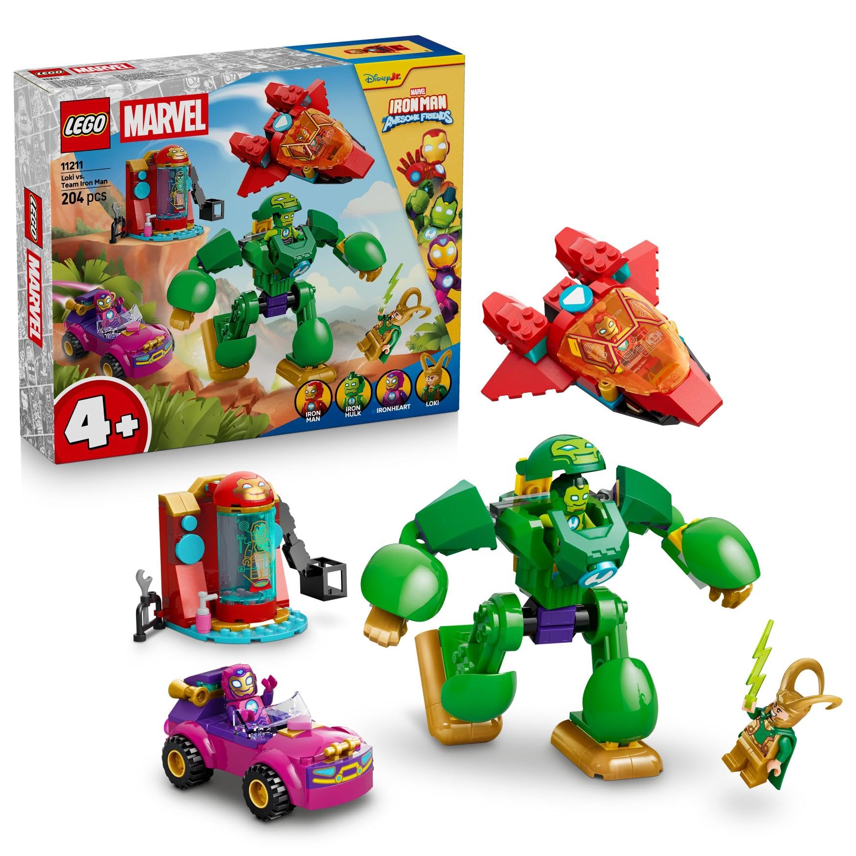 LEGO Marvel Loki vs. Team Iron Man Building Set - Ages 4+ | 4 Minifigures | Multicolor 1