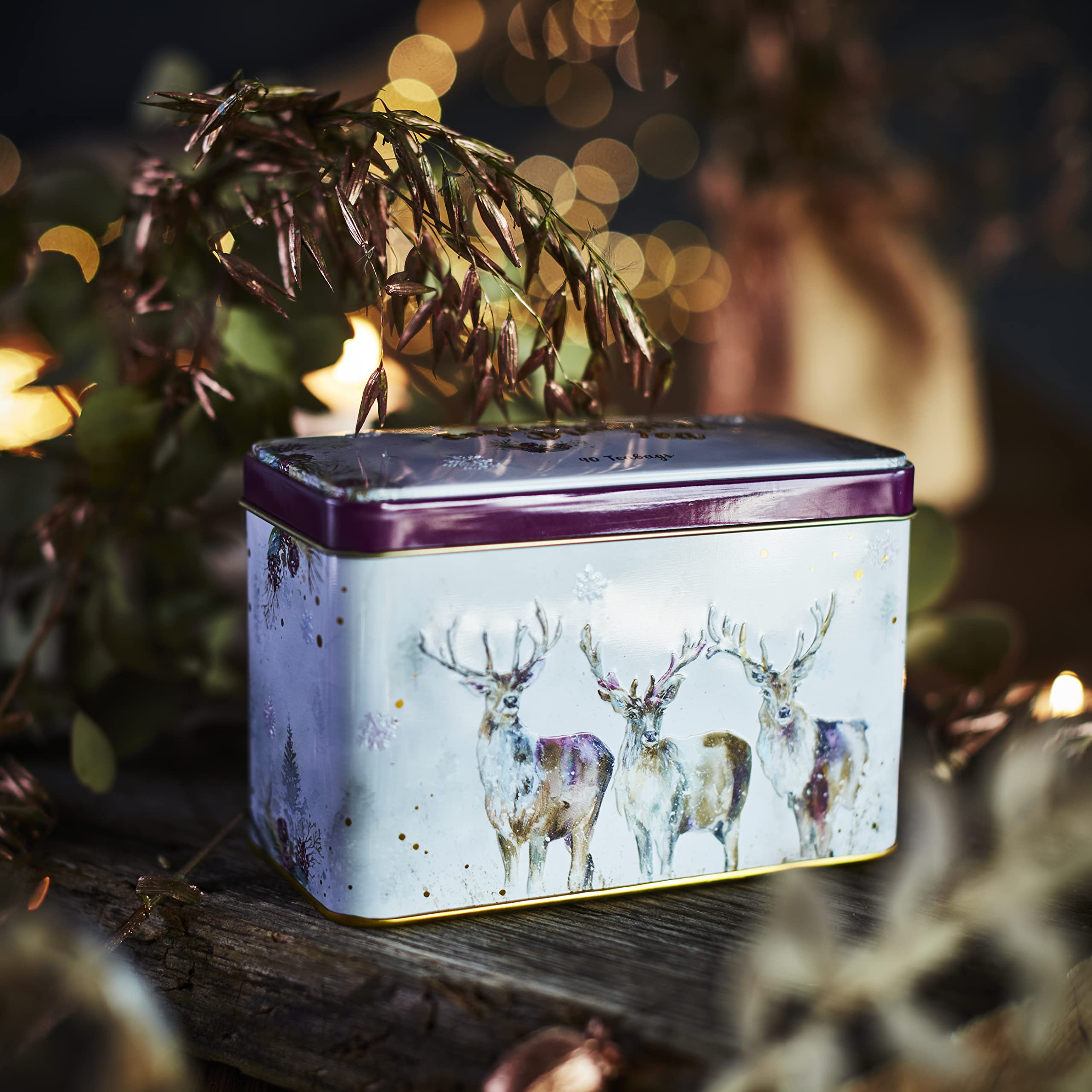 New English Teas Christmas Stag Tea Tin with 40 English Breakfast Teabags 7
