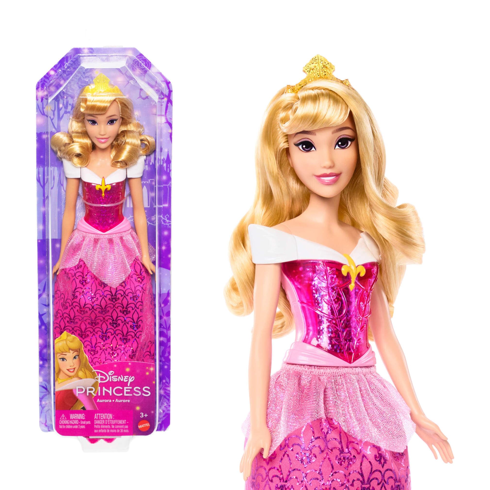 Mattel Disney Princess Aurora Sleeping Beauty Posable Fashion Doll, 28 cm