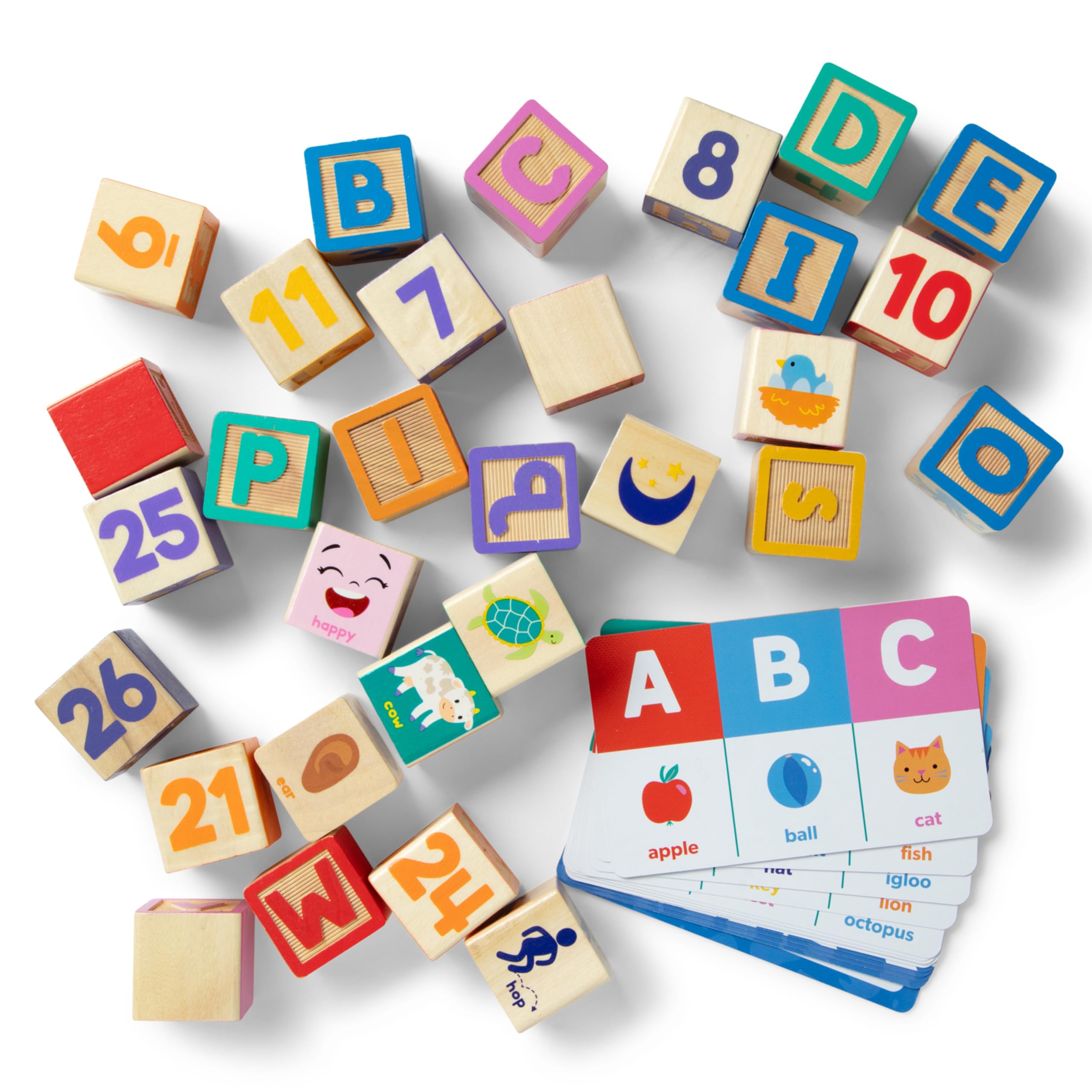 Melissa & Doug Ms. Rachel Wooden Learning Blocks Set for Ages 18 Months+ | 30 Blocks & 14 Cards 4