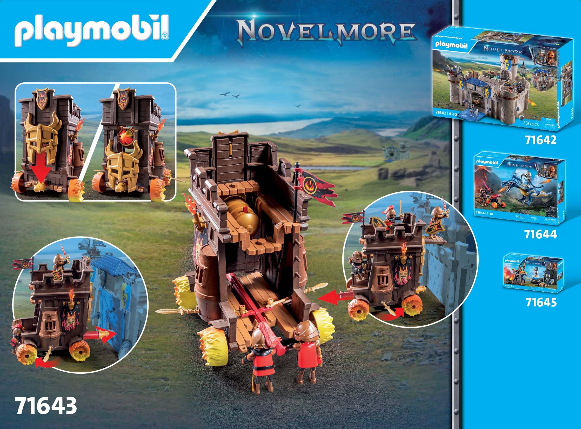 Playmobil Battle Wagon with Fire Cannon and Battering Ram - Ages 4+ 5