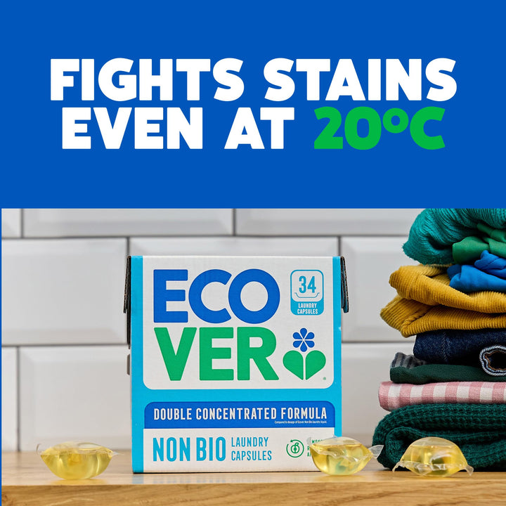 Ecover Non-Bio Washing Capsules - Laundry Detergent Tablets for Sensitive Skin