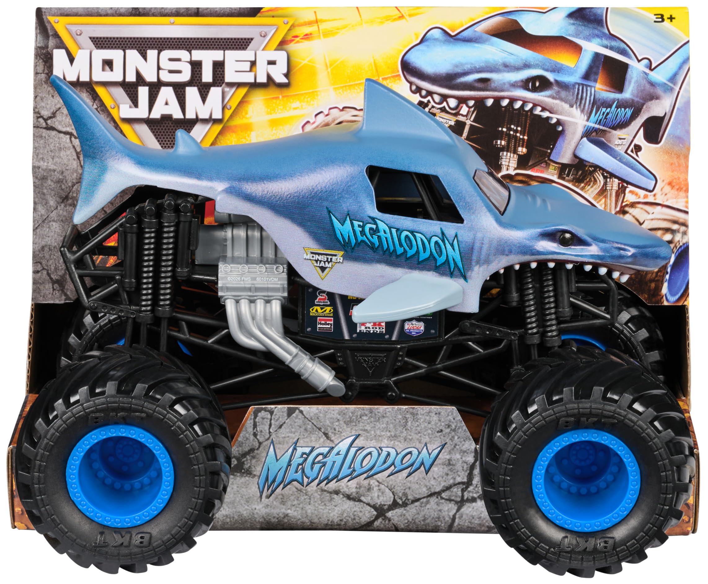 Monster Jam Megalodon Monster Truck - 1:24 Scale Die-Cast Vehicle | Working Suspension