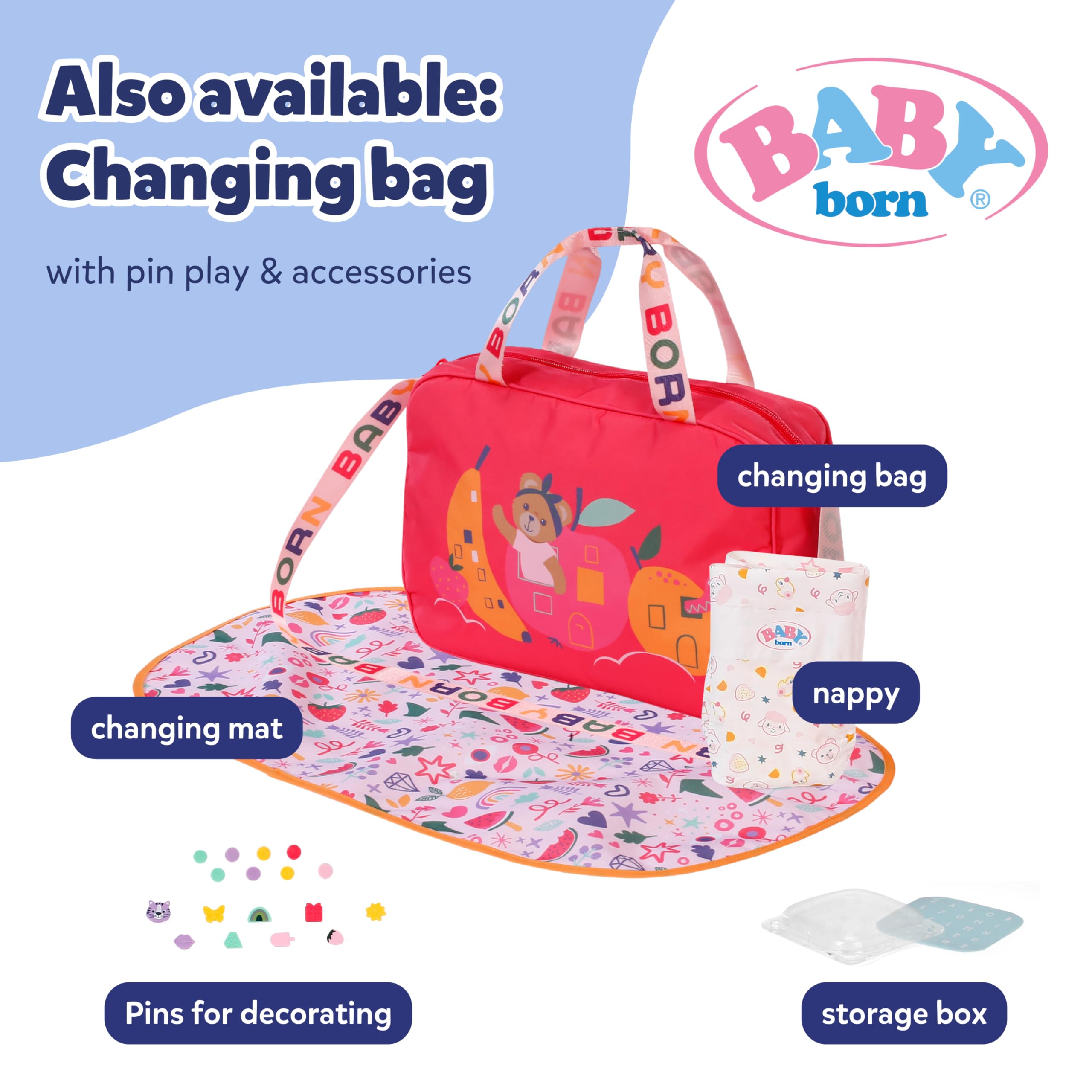 BABY born Potty Set - Includes Diapers, Cream Jar & Duck Berta Tissue Dispenser | Pink Plastic 6