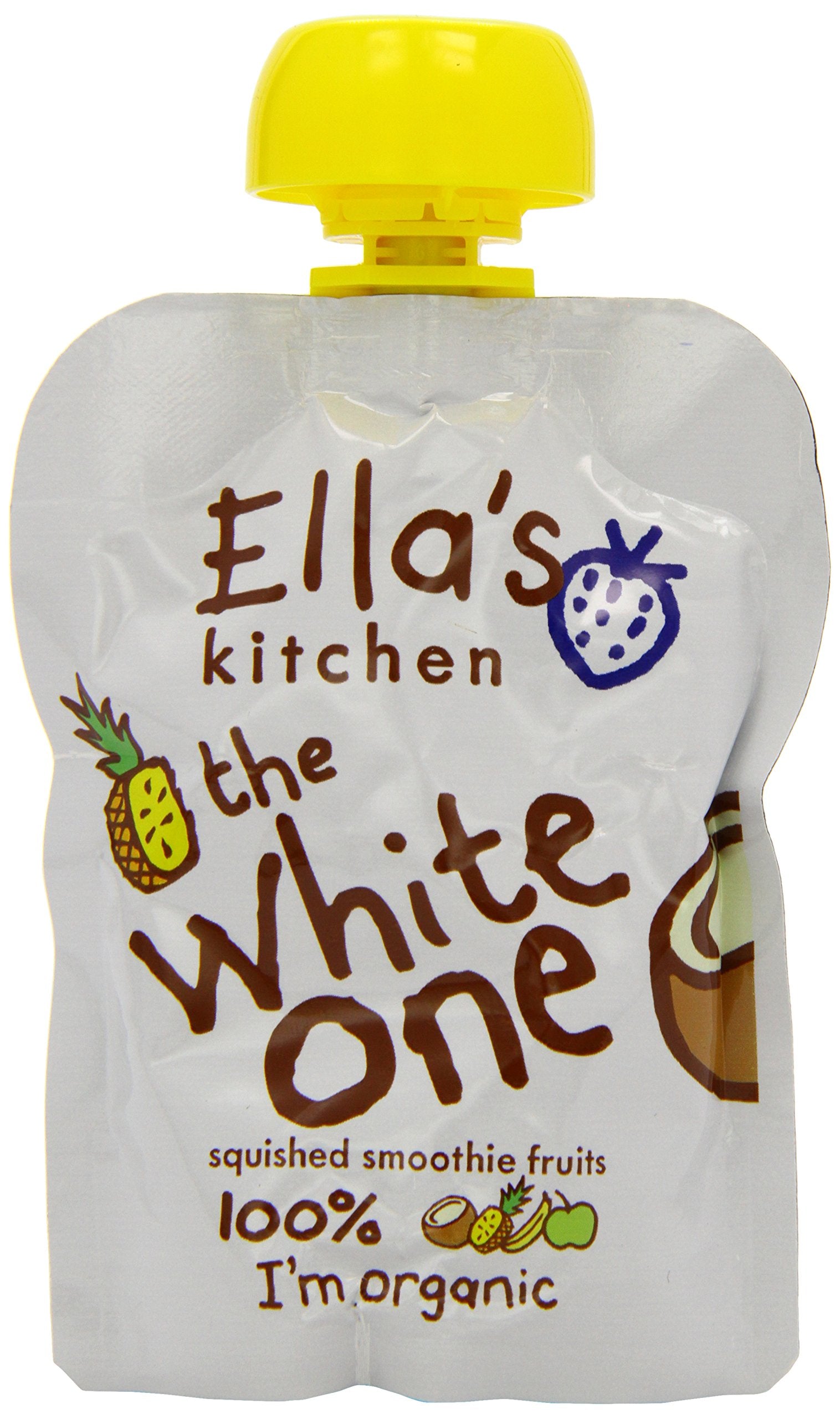 Ella's Kitchen Organic The White One Smoothie Fruit Pouch - Suitable for 6+ Months | 4 x 90g 1