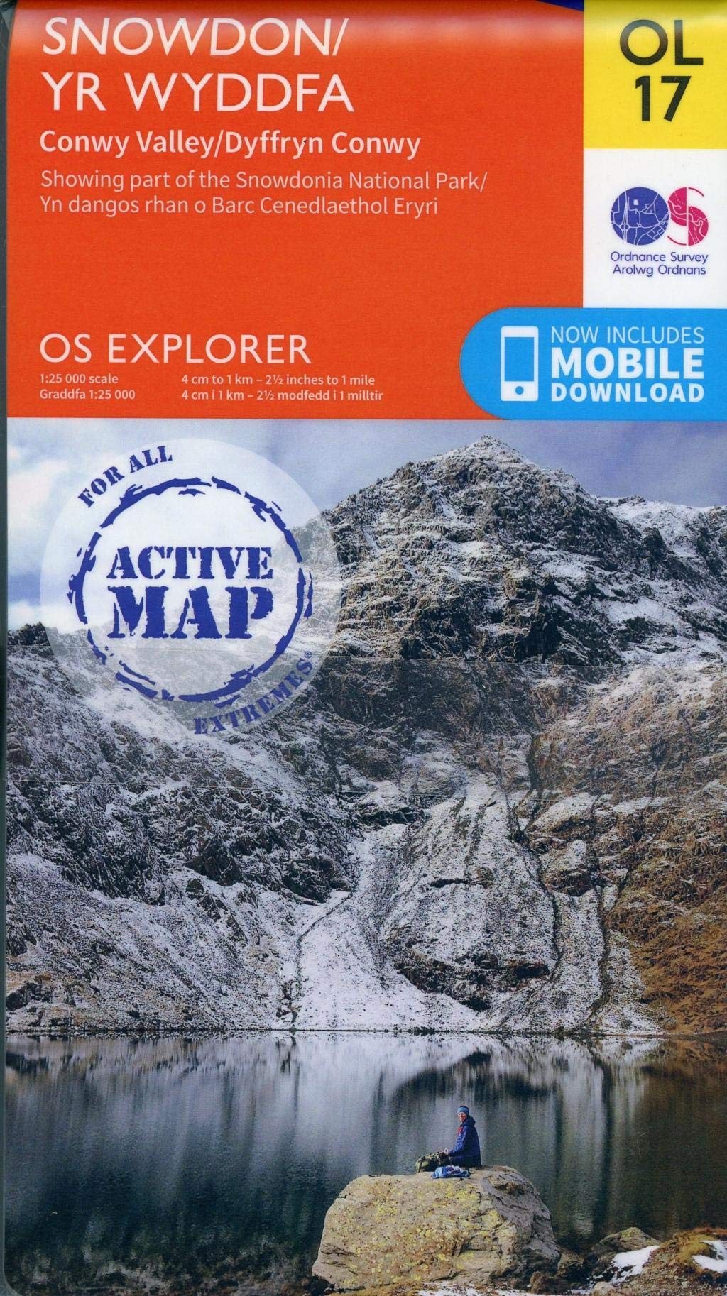 Ordnance Survey Snowdon / Yr Wyddfa OS Explorer Active Map OL 17 - Weatherproof | Folded Map | 2019 Edition 1