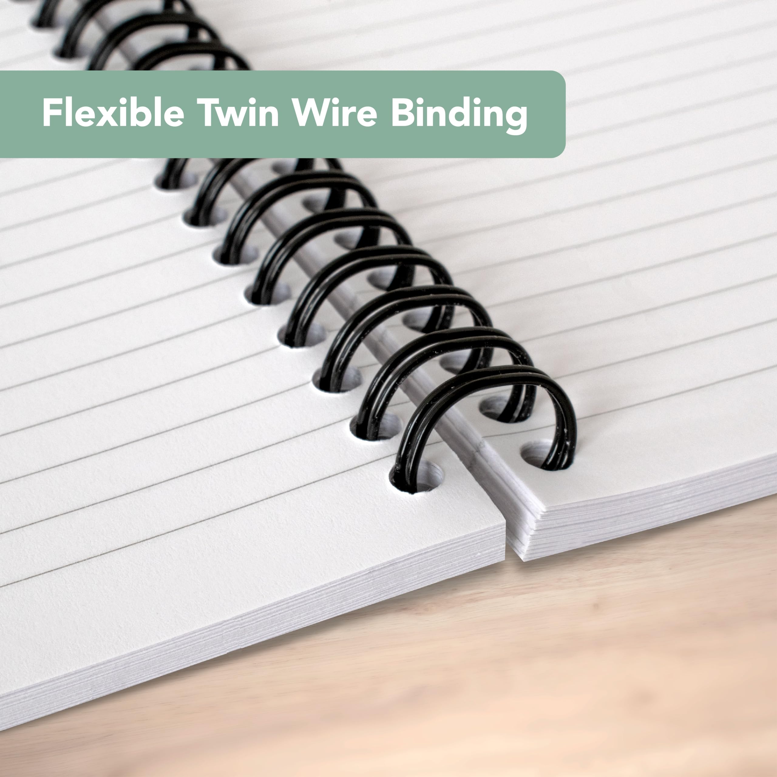 SUMMIT A5 Metallic Wirebound Notebook - 3 Pack, Ruled Pages, 70gsm Paper