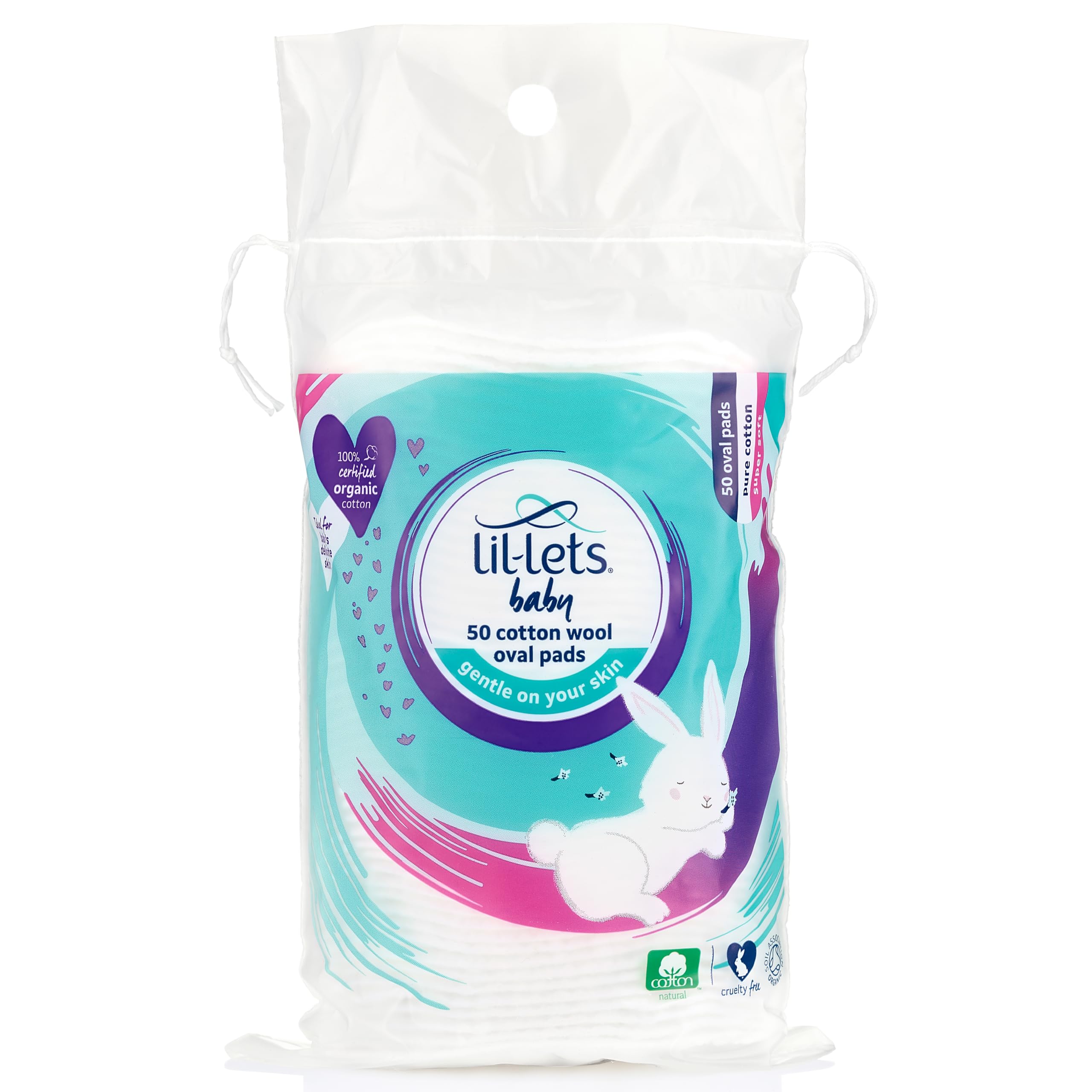 Lil-Lets Baby Cotton Wool Oval Pads (Pack of 50) 1
