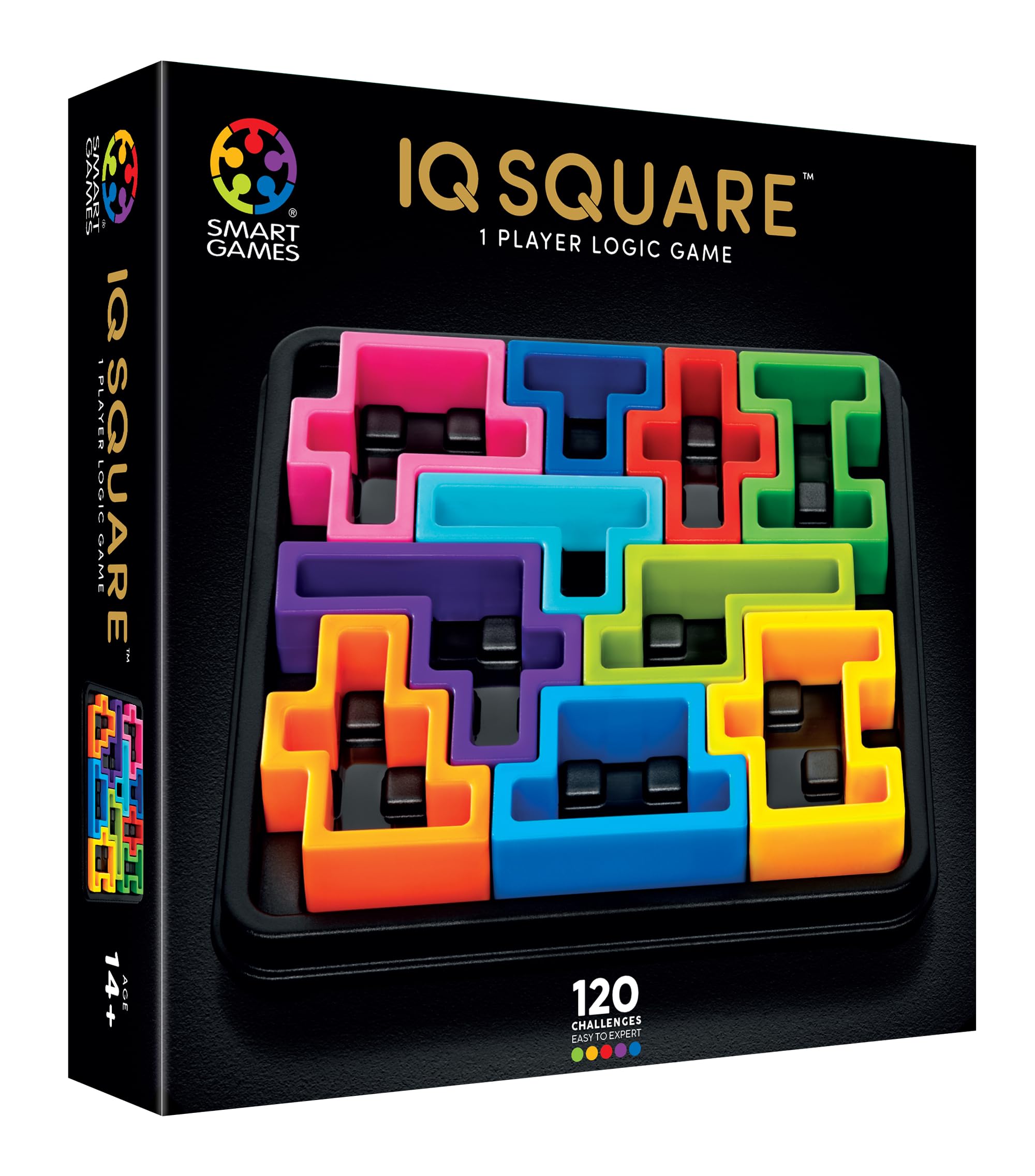 SmartGames IQ Deluxe Square Puzzle Game with 120 Challenges