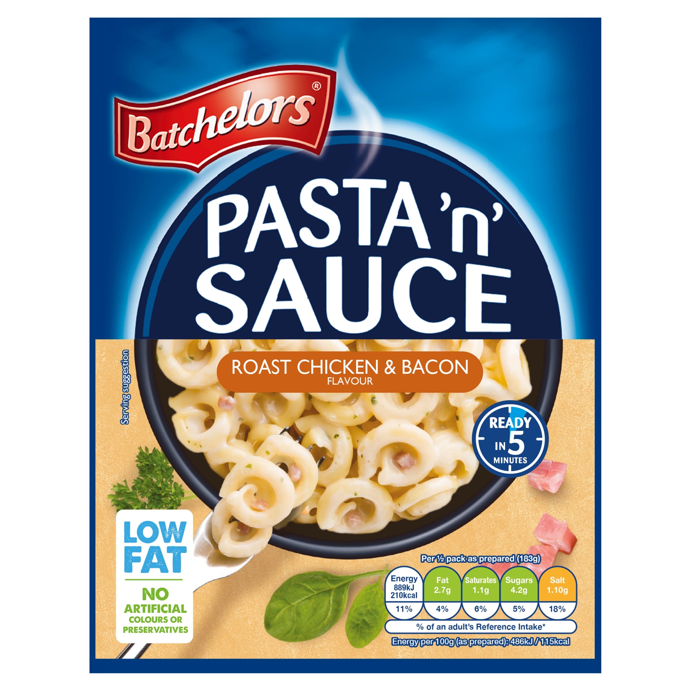 Batchelors Pasta 'n' Sauce Roast Chicken & Bacon Instant Pasta Ready Meal, 99g