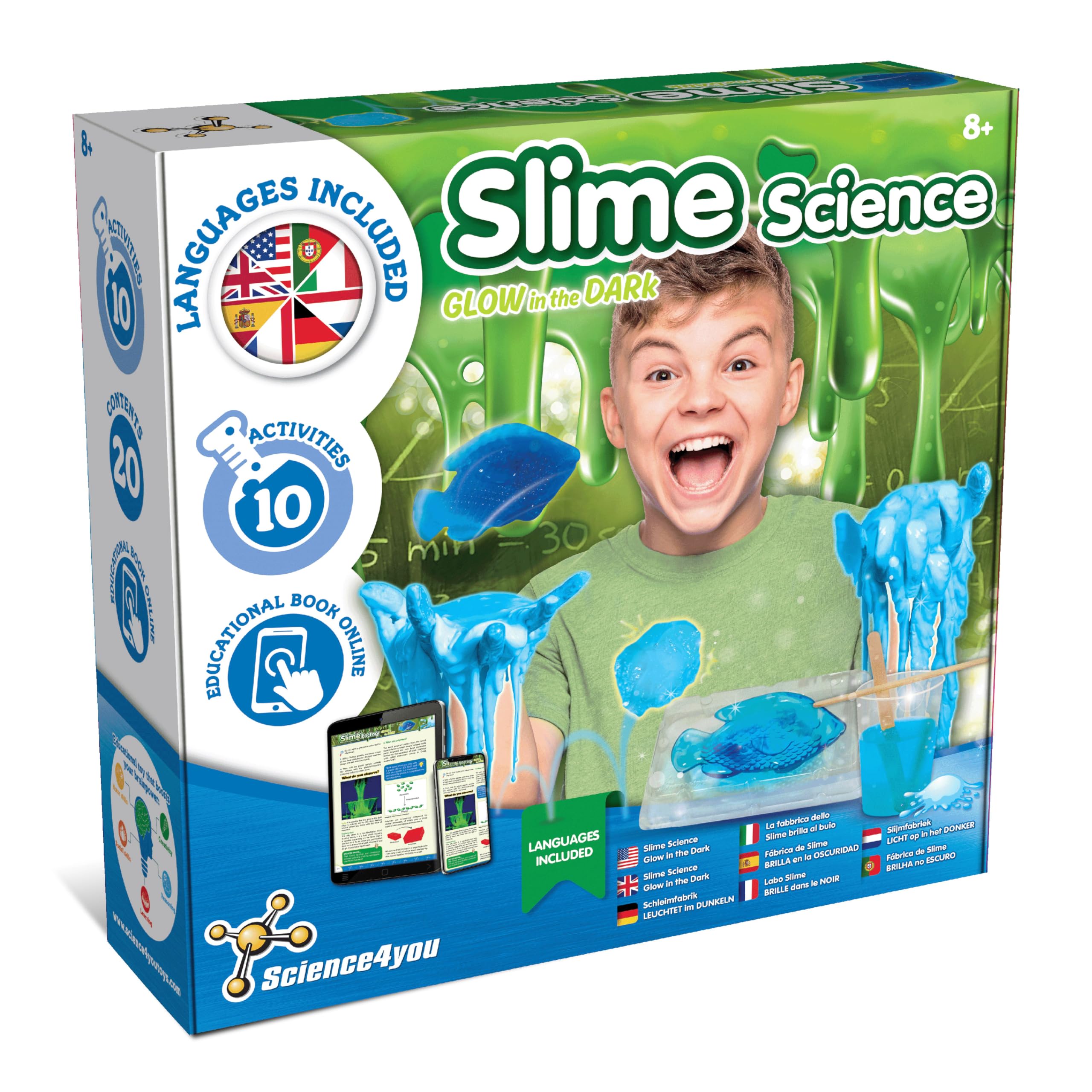 Science4you Slime Lab for Kids with Glow in the Dark - 20+ Activities STEM Kit