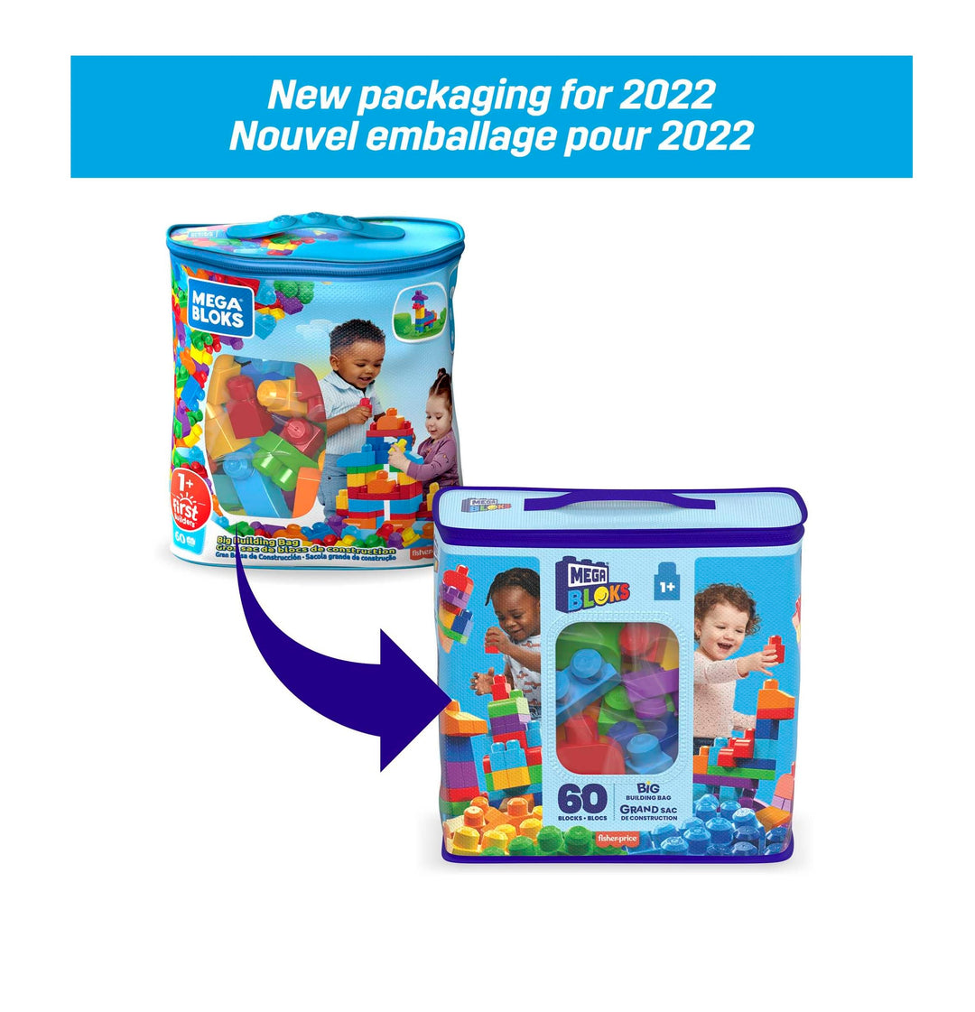 Mega Bloks DCH55 Borsa da Edificio Grande, Blu 60 Pezzi