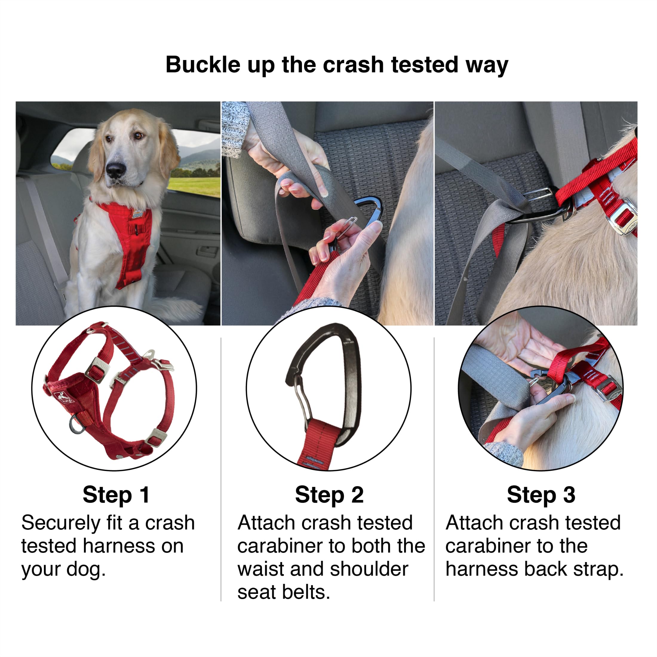 Kurgo Enhanced Strength Tru-Fit Dog Car Harness - Crash Tested, Adjustable, Padded Chest | Large 5