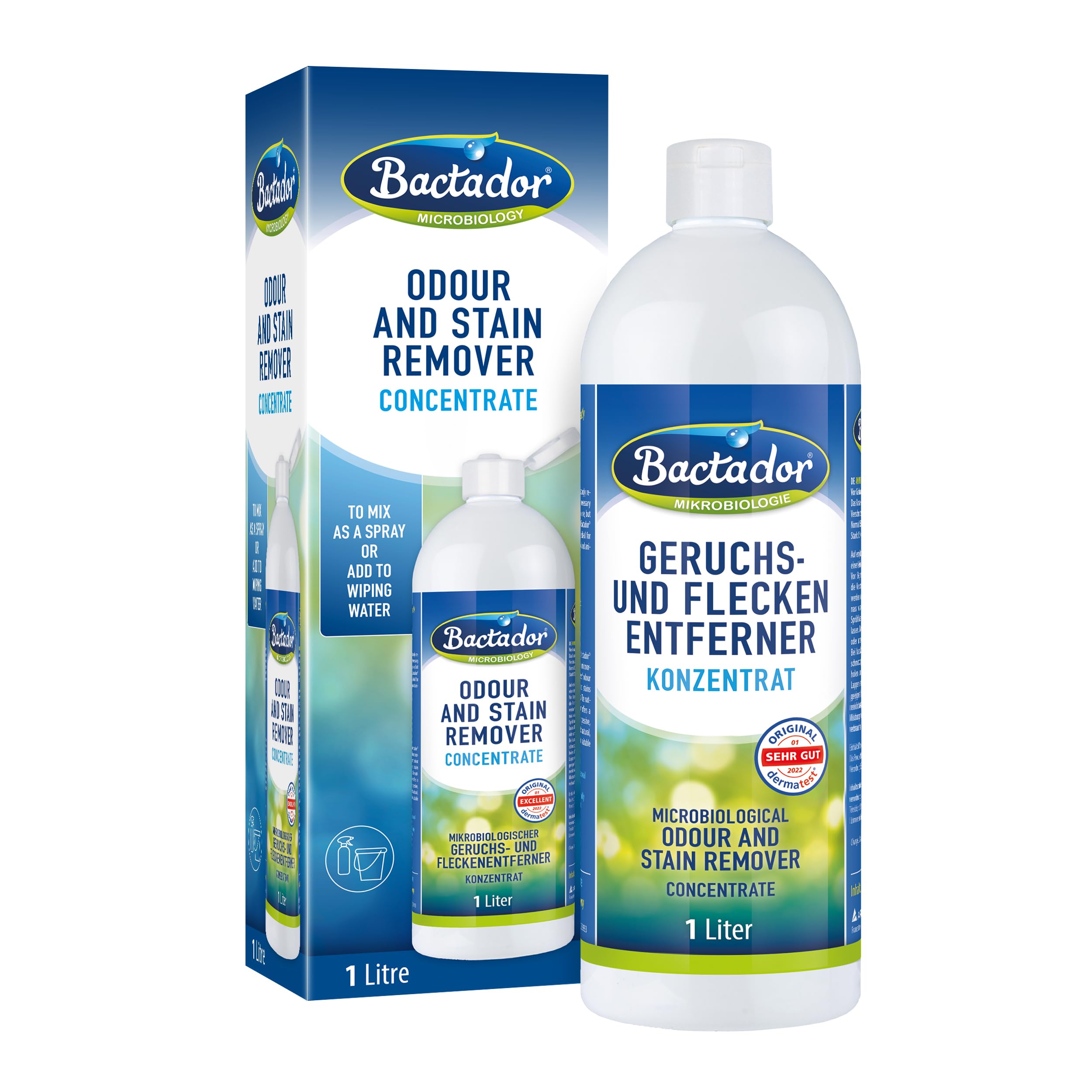 Bactador Enzyme Cleaner Concentrate 1L - Pet Stain & Odour Remover | Microbiological Neutraliser | Makes up to 50 Litres 1