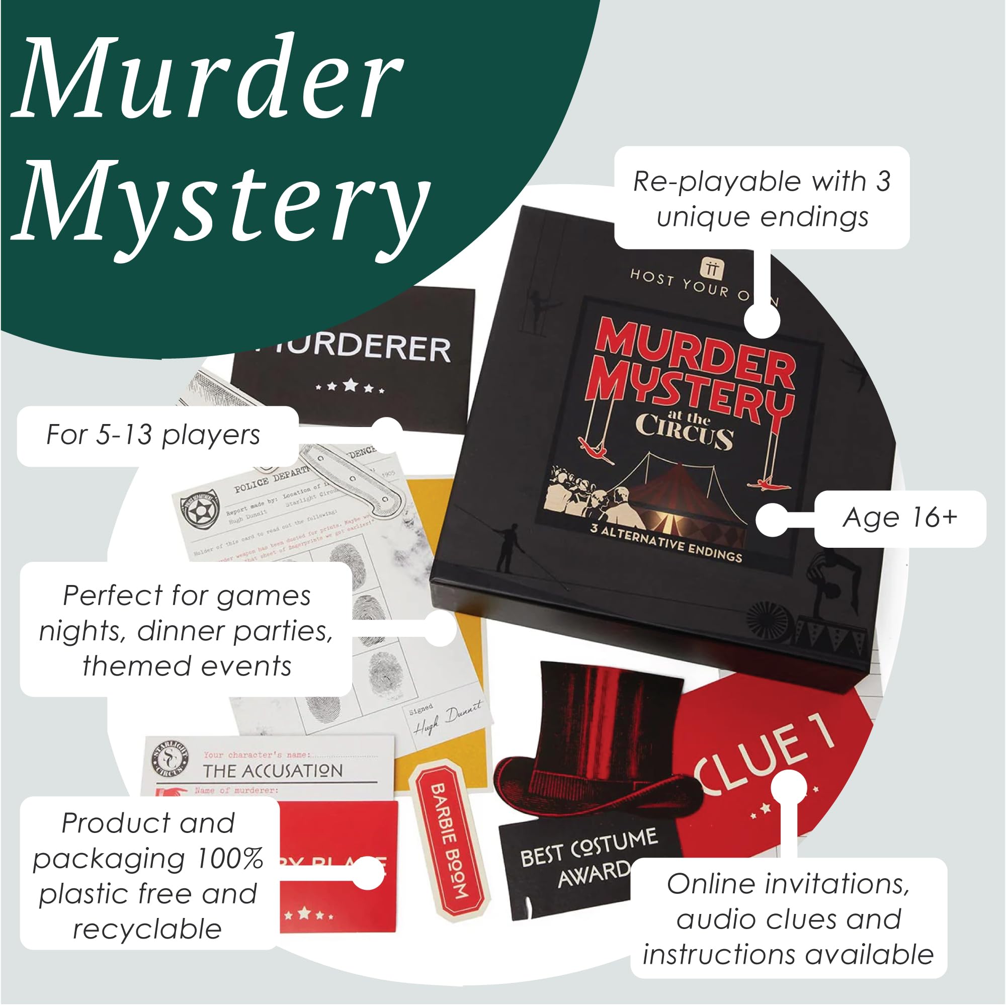 Talking Tables Circus Themed Murder Mystery Game for 5-12 Players 3