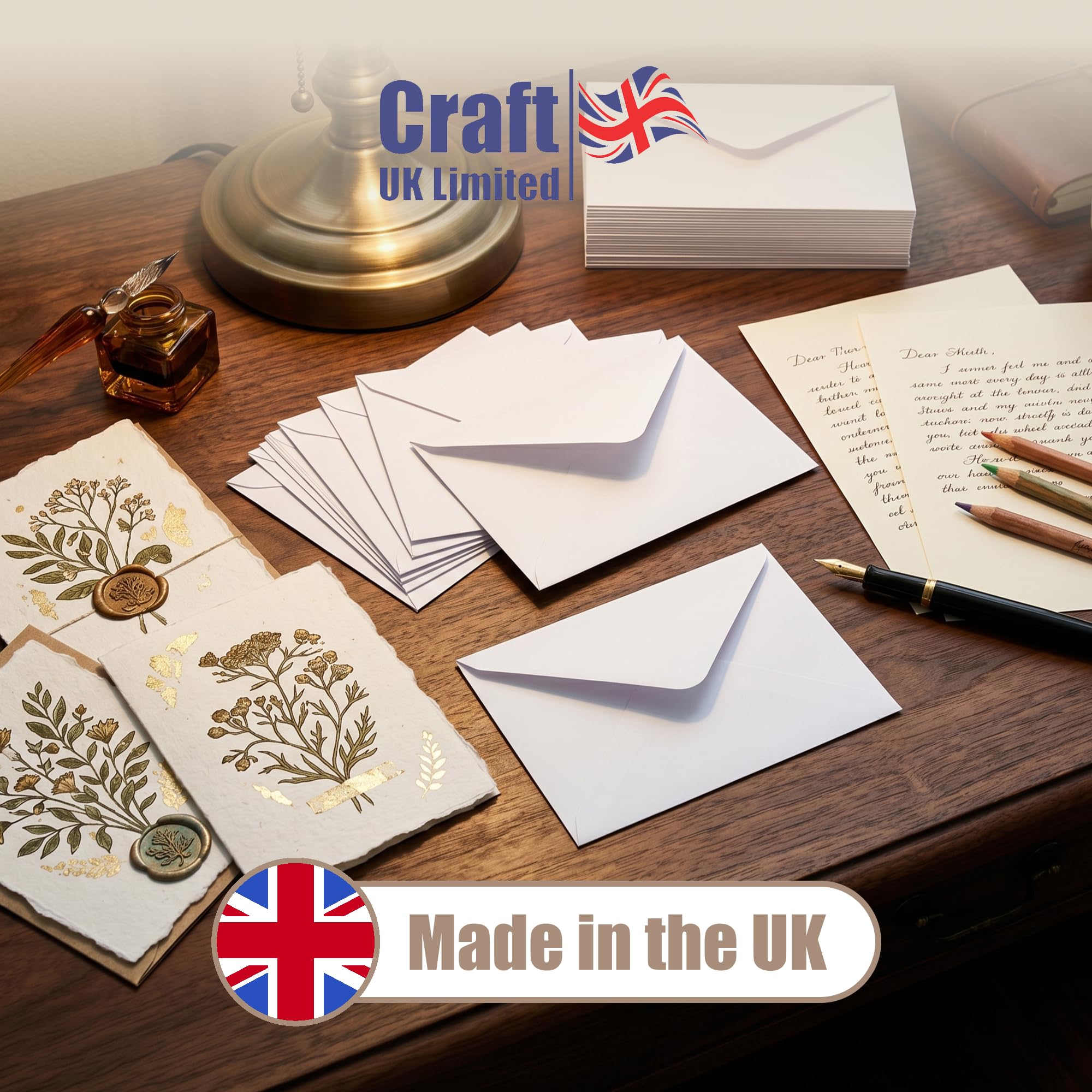 Craft UK Limited 2335 - 150 C5 Bright White Envelopes for Cards & Invitations | 100 gsm Papier