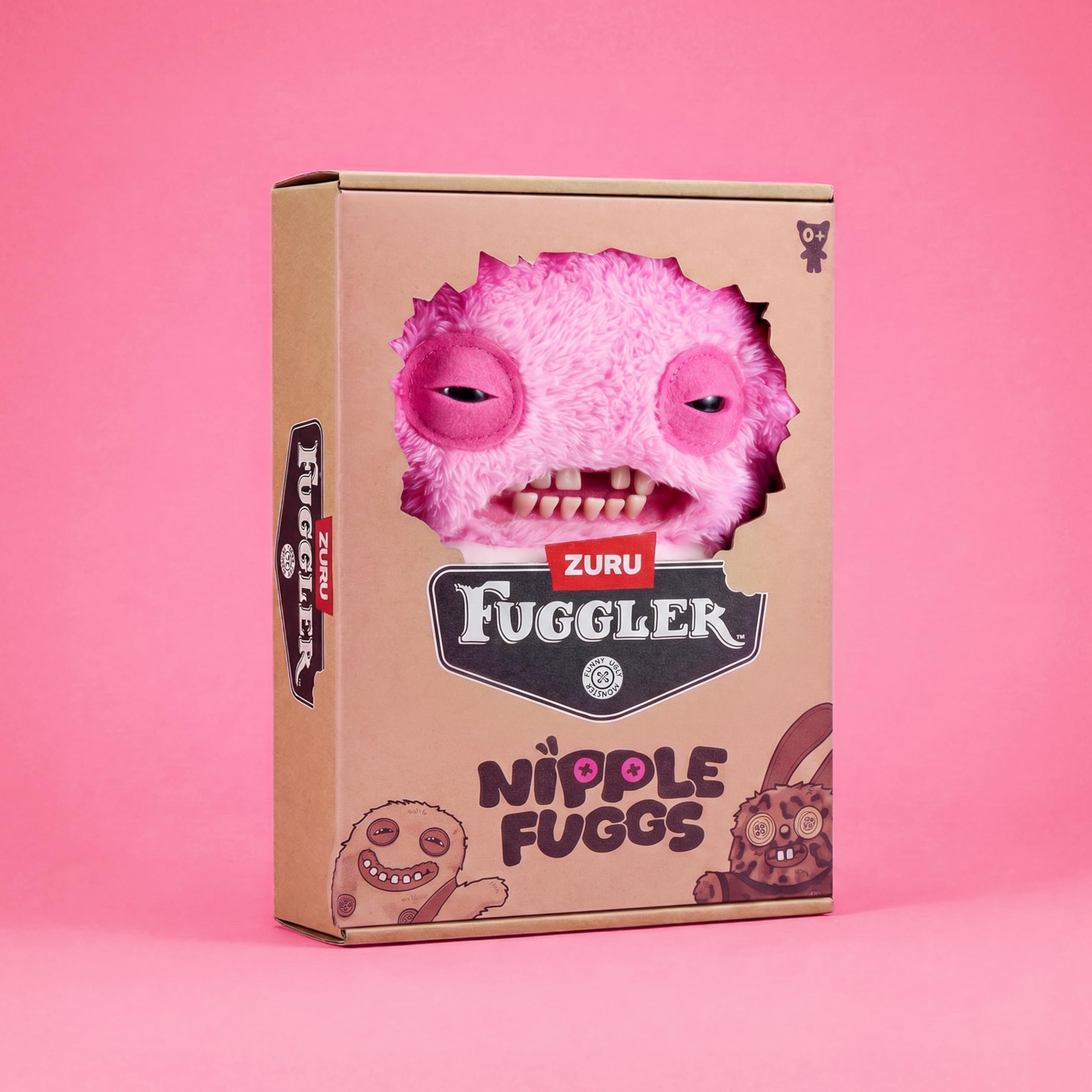 Fuggler Sir Nobbynuts 9 Inch Plush Soft Doll - Pink, Polyester 2