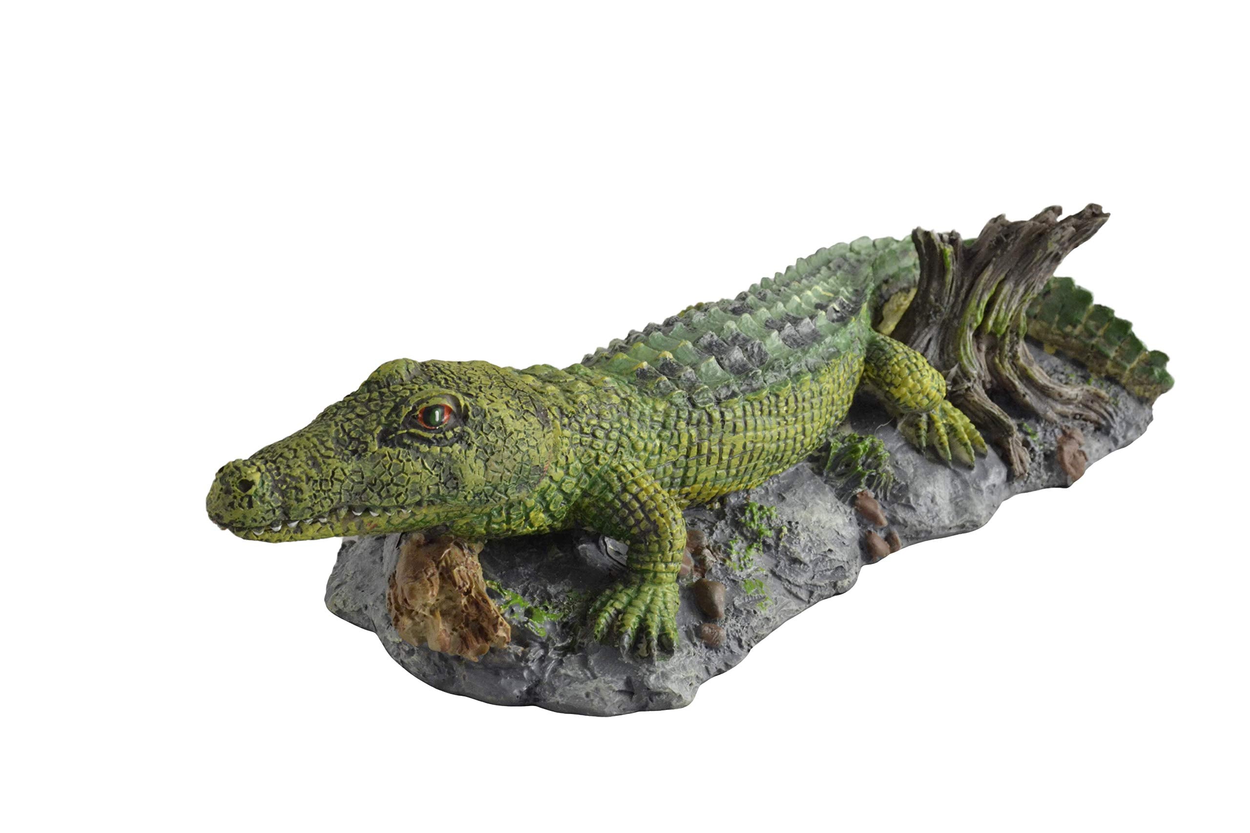 Supa Air Operated Crocodile Ornament - Interactive Aeration | Non-Toxic Resin | Green 3