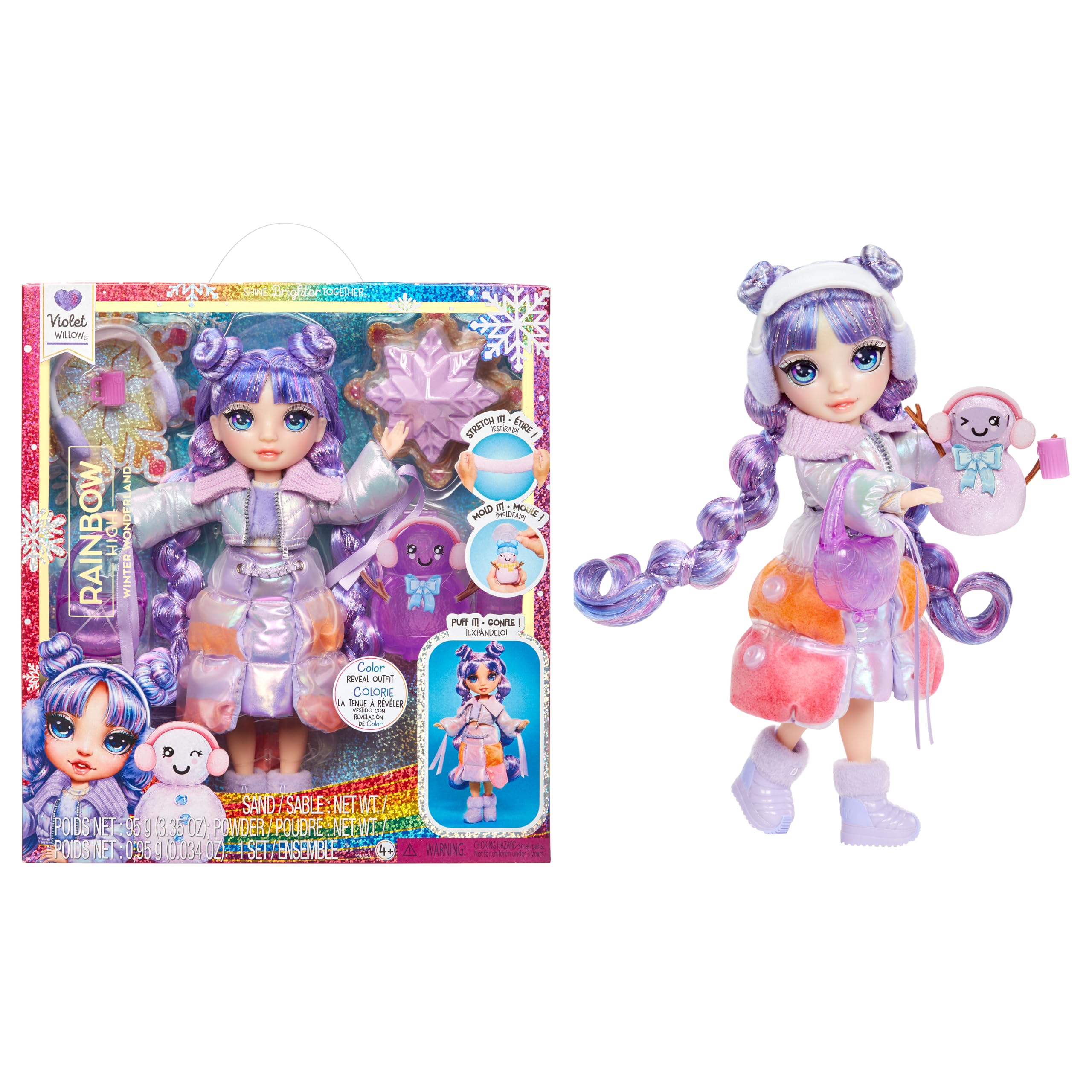 Rainbow High Violet (Purple) Fashion Doll - 28 cm | Magical Snow Feature | Includes Snowman Kit | Ages 4-12 1