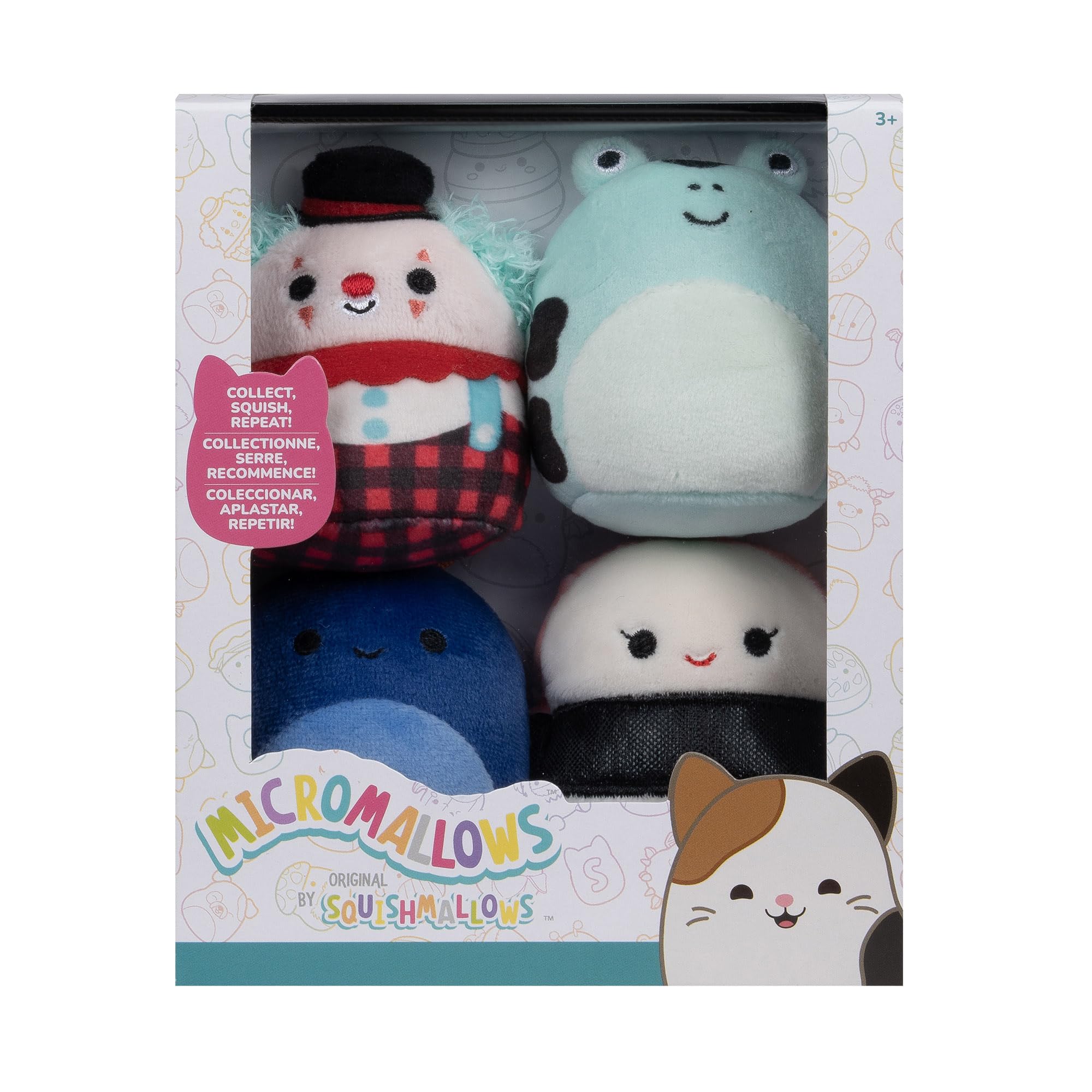 Squishmallows Micromallows 4-Pack Plush - Solenn Sushi, Dear Frog, Preeti Slug, Ukee Clown - 2.5" Micro Plush Collectibles 8