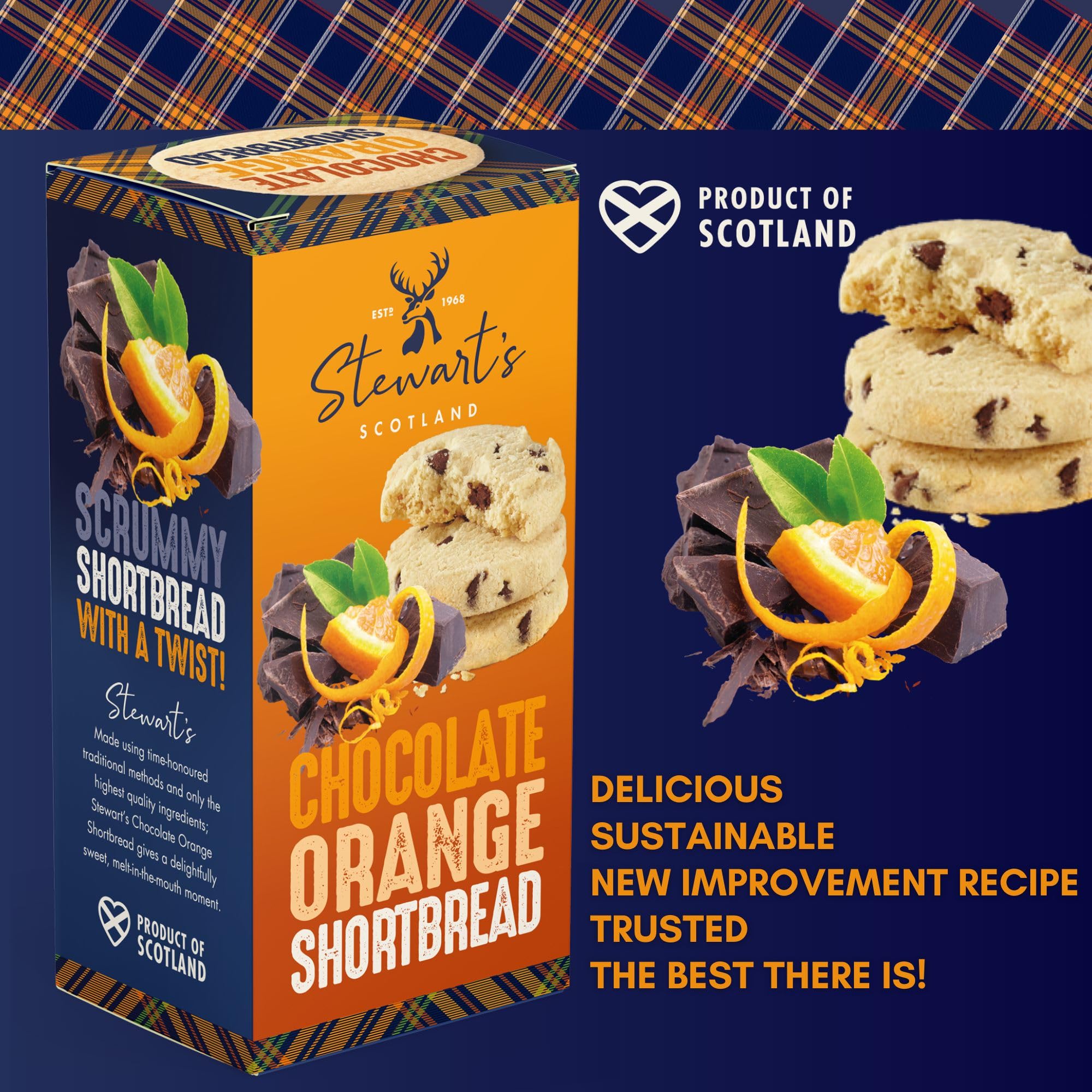 Stewart's Signature Chocolate Orange Shortbread 160g 3