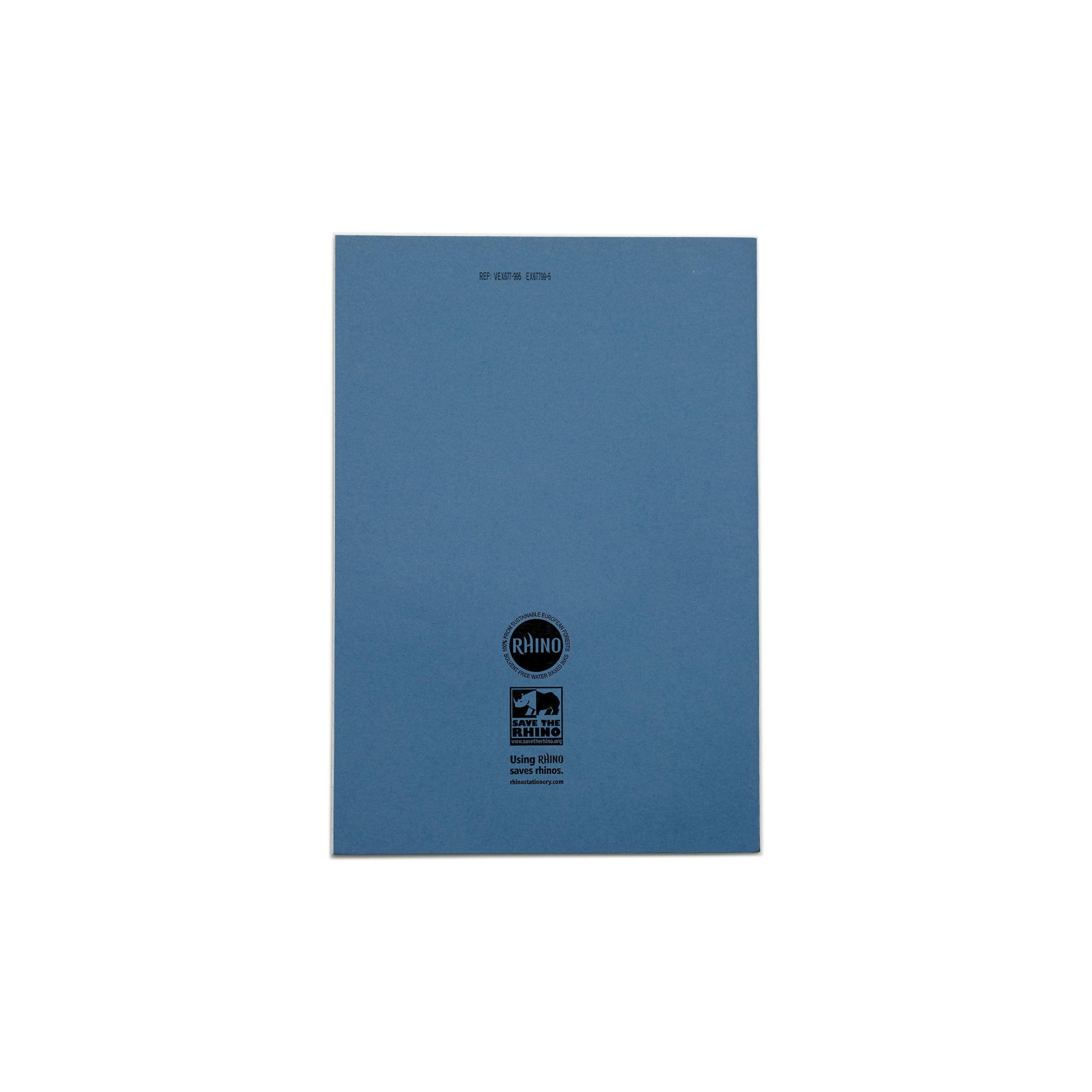 Rhino A4 64 Page Squared Exercise Book (10-Pack) | 10mm Grid | Light Blue Cover 7