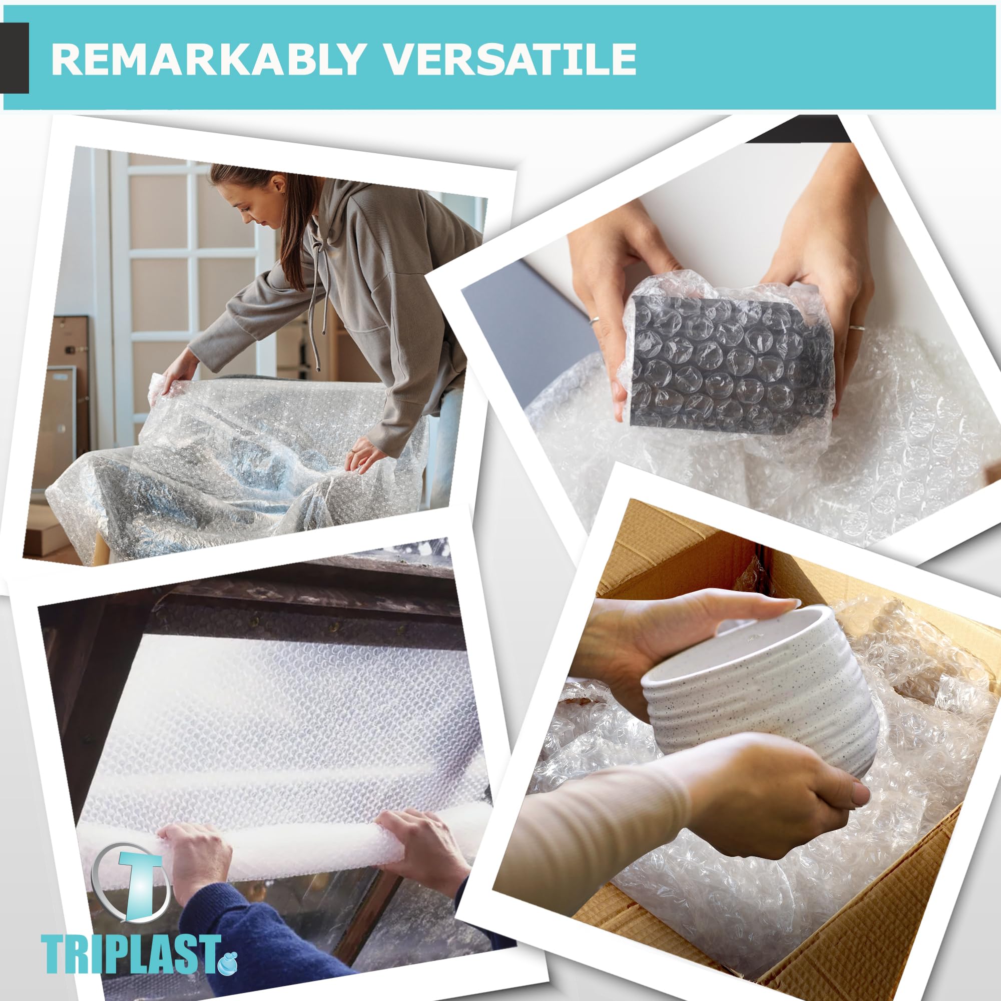 Triplast Large Bubble Wrap Roll - 300mm x 10m | 20mm Large Bubbles | 60gsm Film 7
